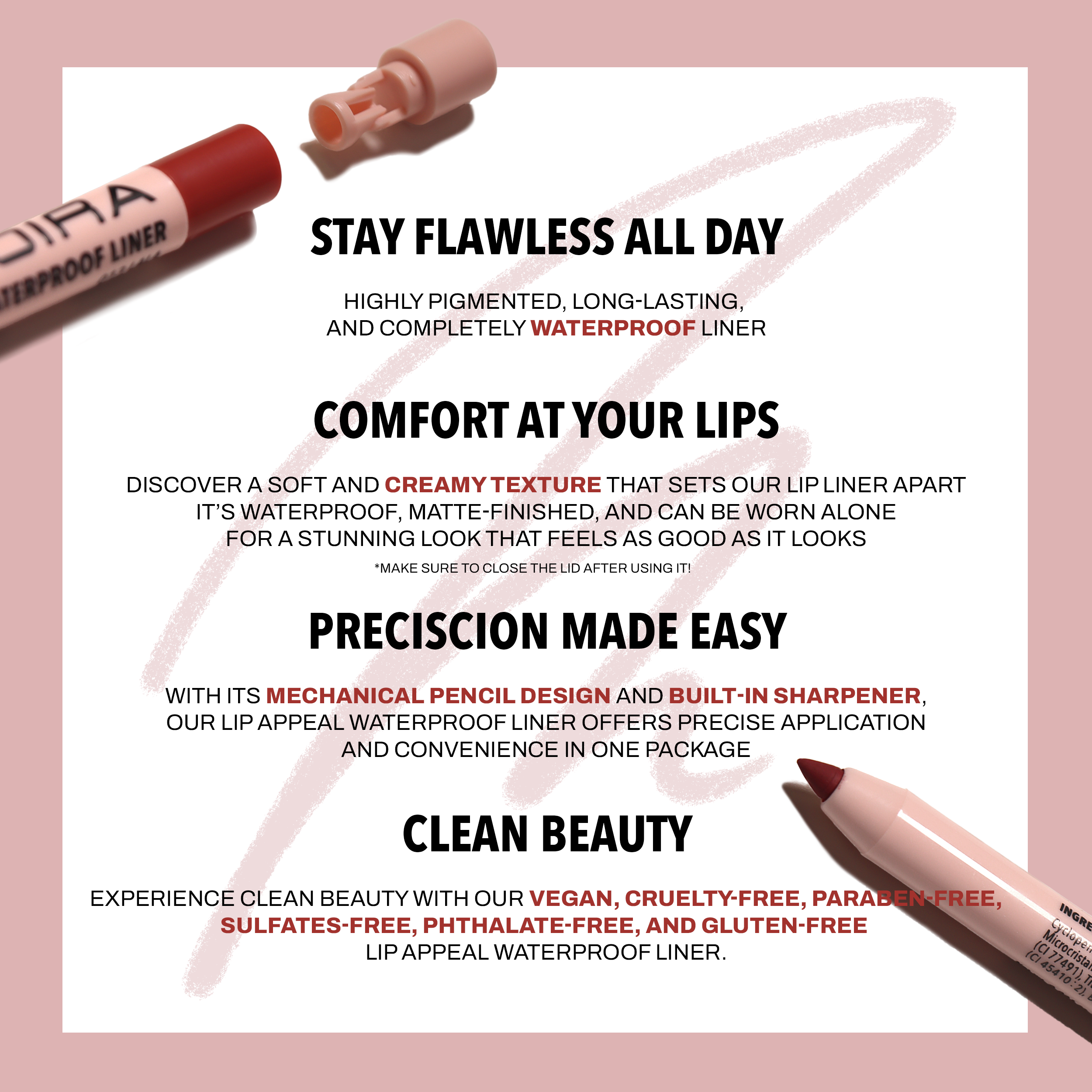 Lip Appeal Waterproof Liner (021, Fierce) S49