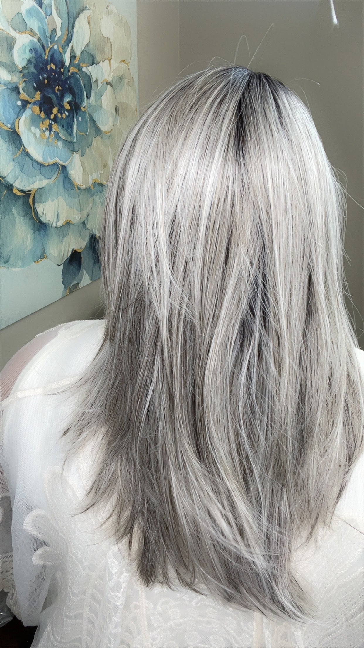 Nicolette Smoked Silver Cream Signature Luxury Wig HS PA1