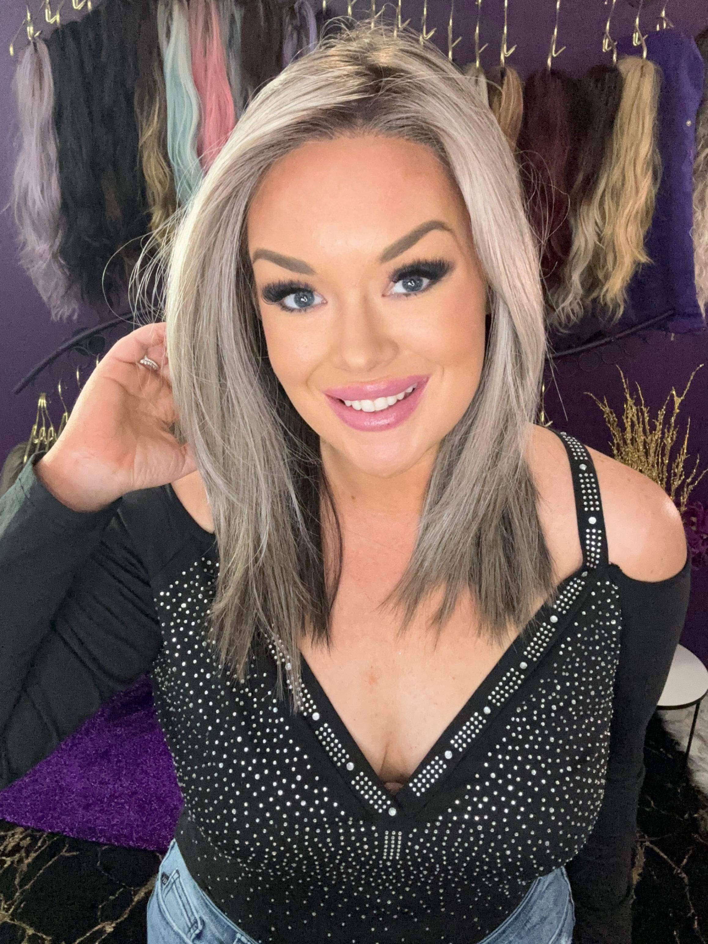 CIRI – Luxury Wig by Chic Lifestyle Shown in Silver Fox.