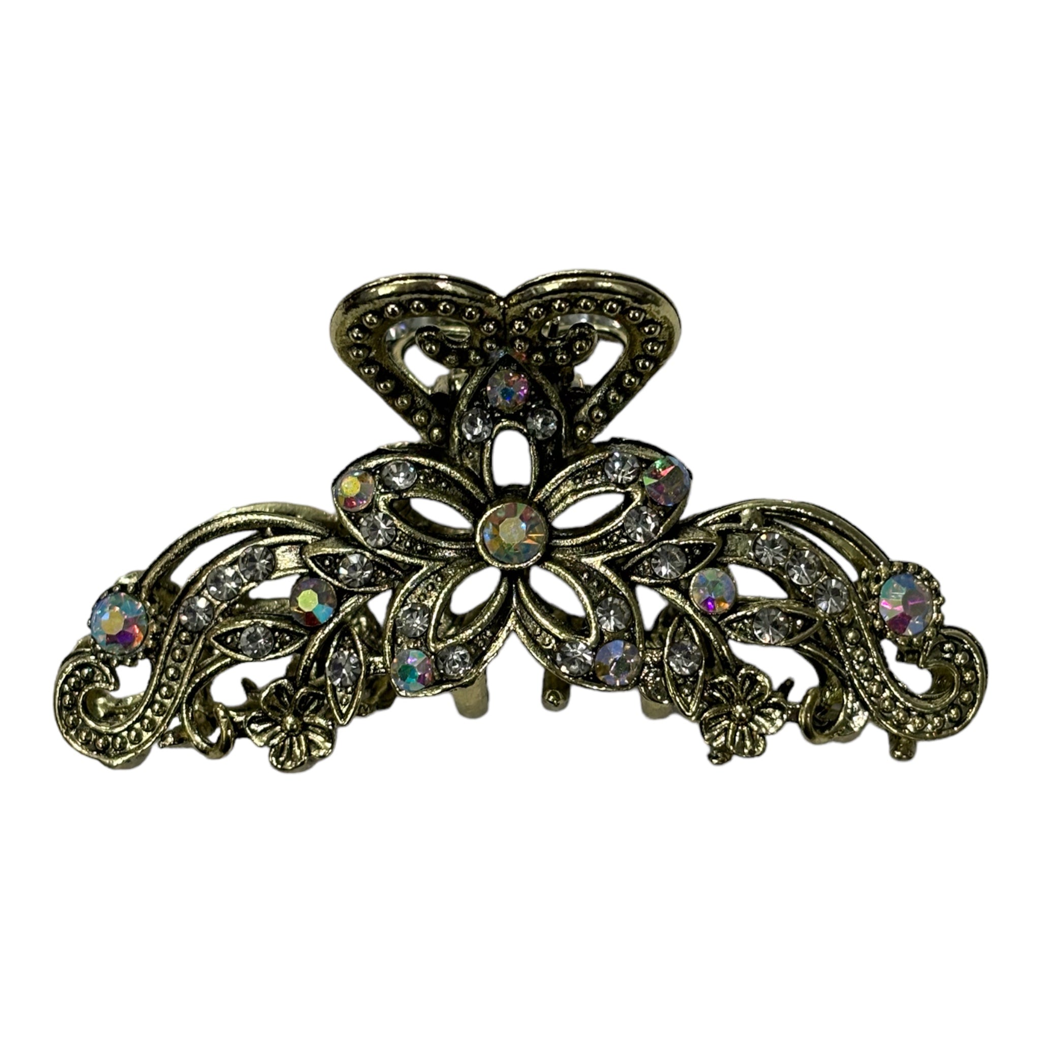 Clip vintage con adornos brillantes (2 piezas) - A150