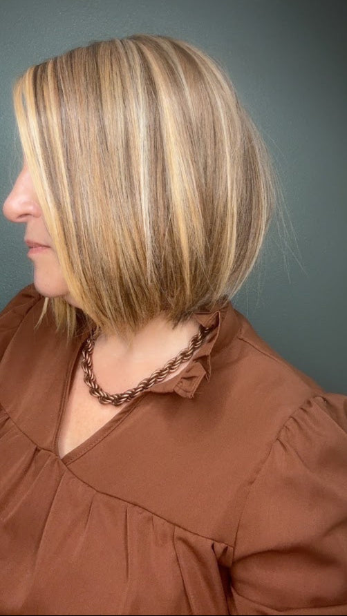 Gabby – Luxury Wig by Chic Lifestyle Shown in Endless Vanilla Spice.