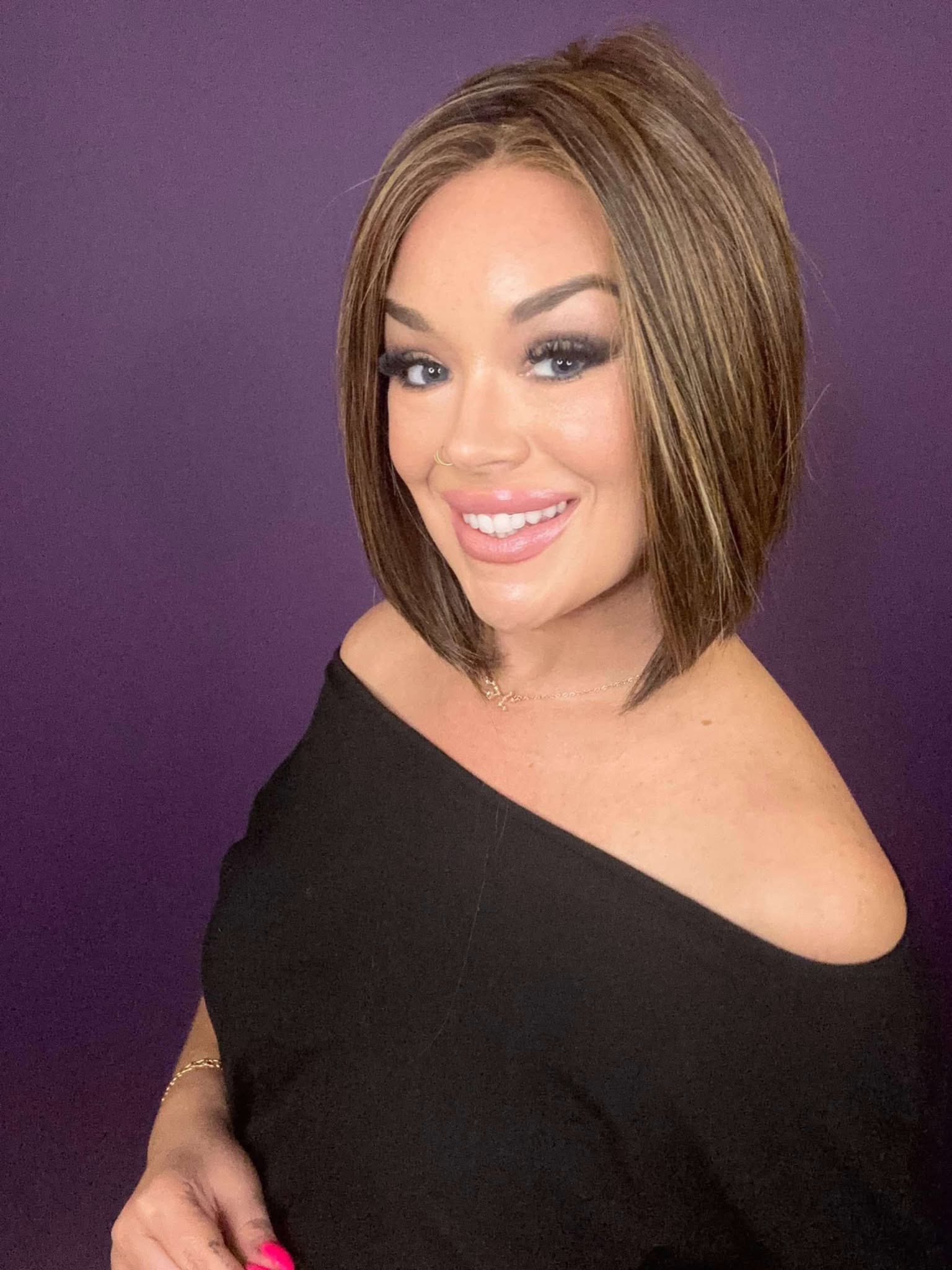Gabby – Luxury Wig by Chic Lifestyle Shown in Toasted Caramel.