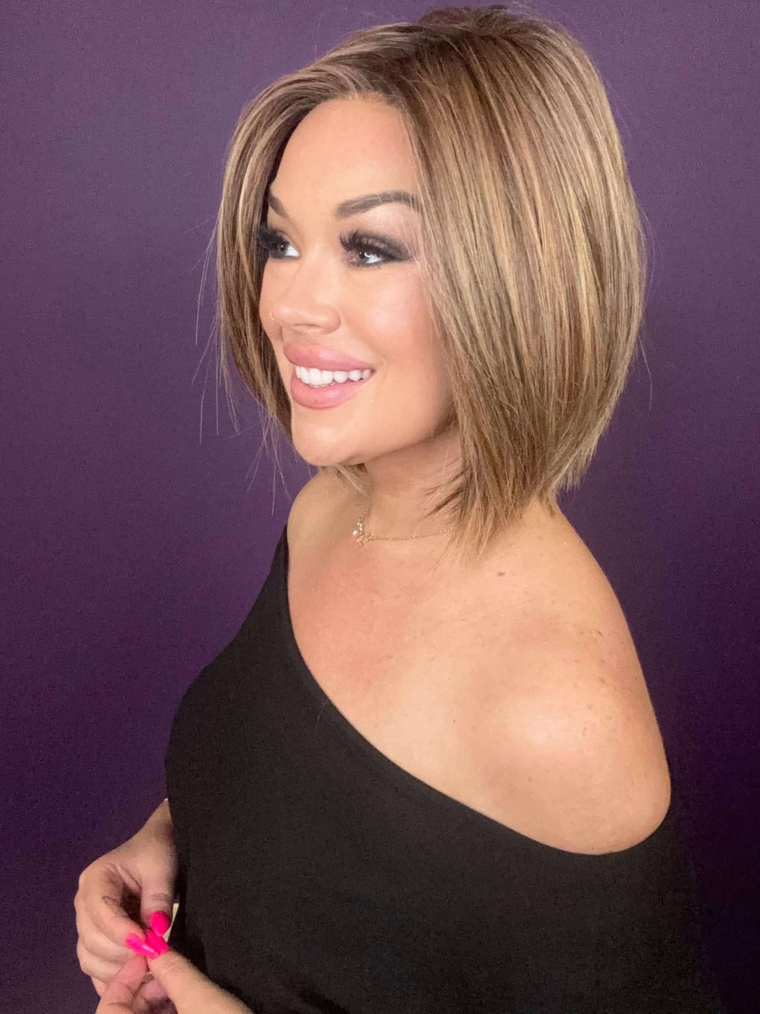 Gabby – Luxury Wig by Chic Lifestyle Shown in Vanilla Spice.