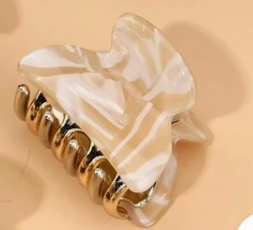 ⭐ Mini pinza de garra Duo Crema y Leopardo - A101