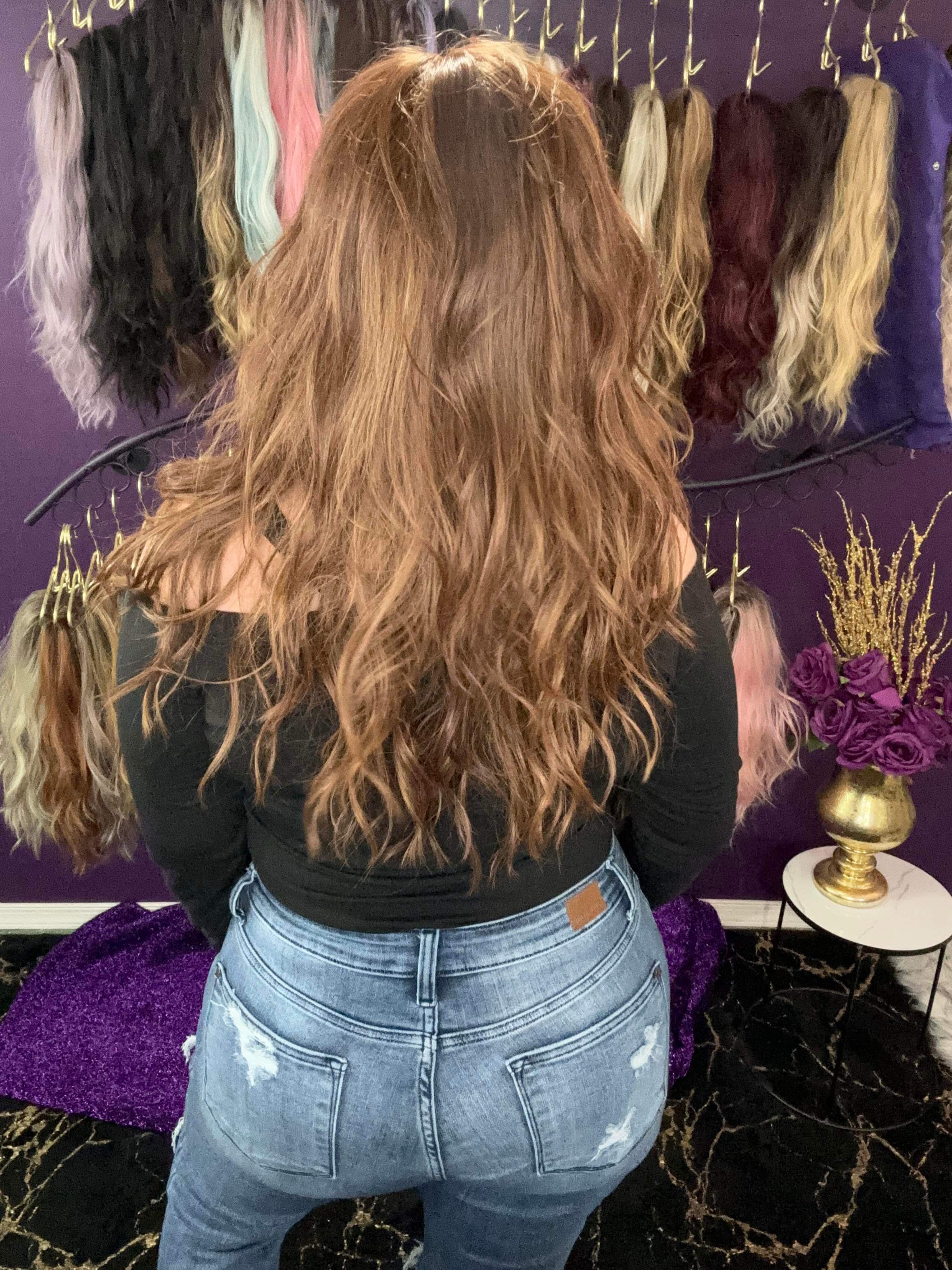 THEA – Luxury Wig by Chic Lifestyle Shown in Strawberry Auburn.