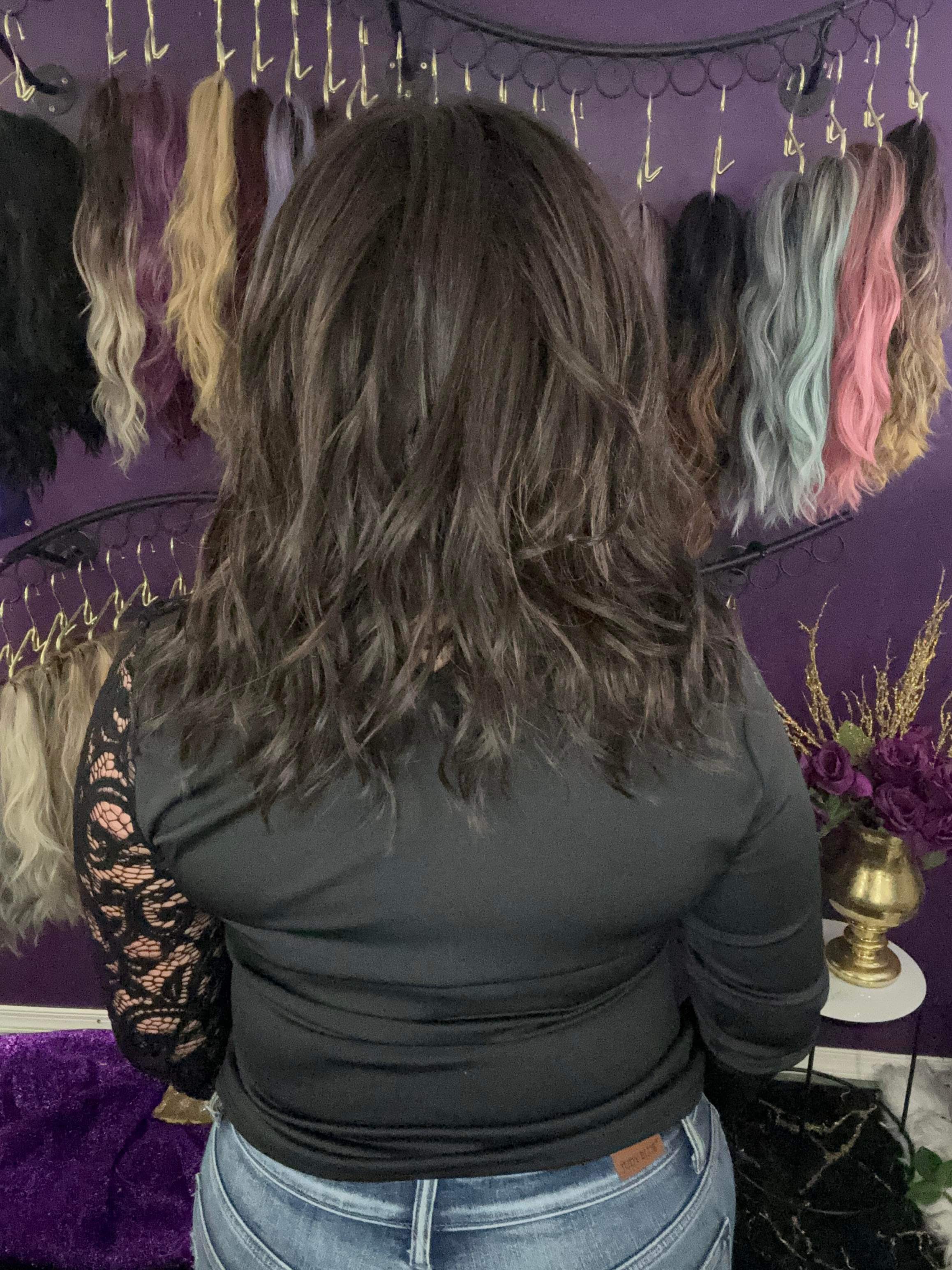 TINA – Luxury Wig by Chic Lifestyle Shown in Espresso Brown.