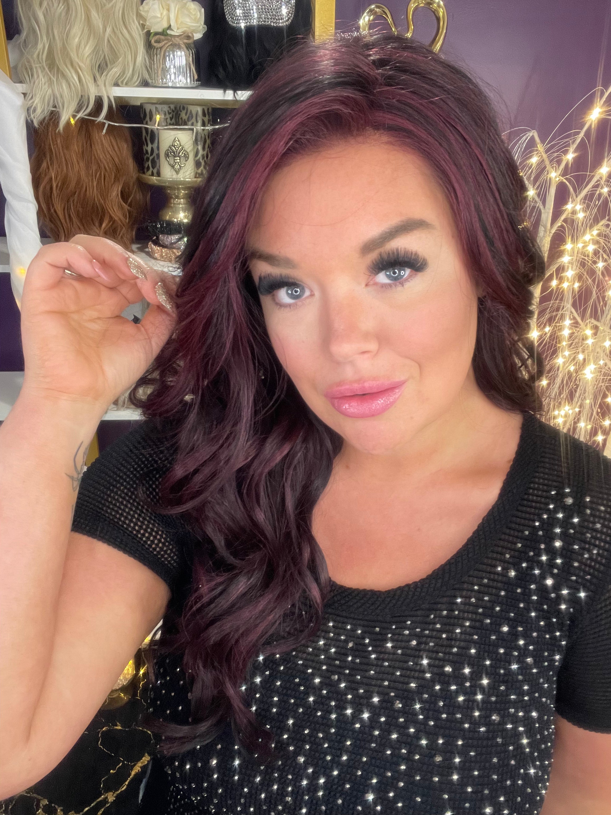 Brooklyn Burgundy Blend HS Luxury Wig W6179