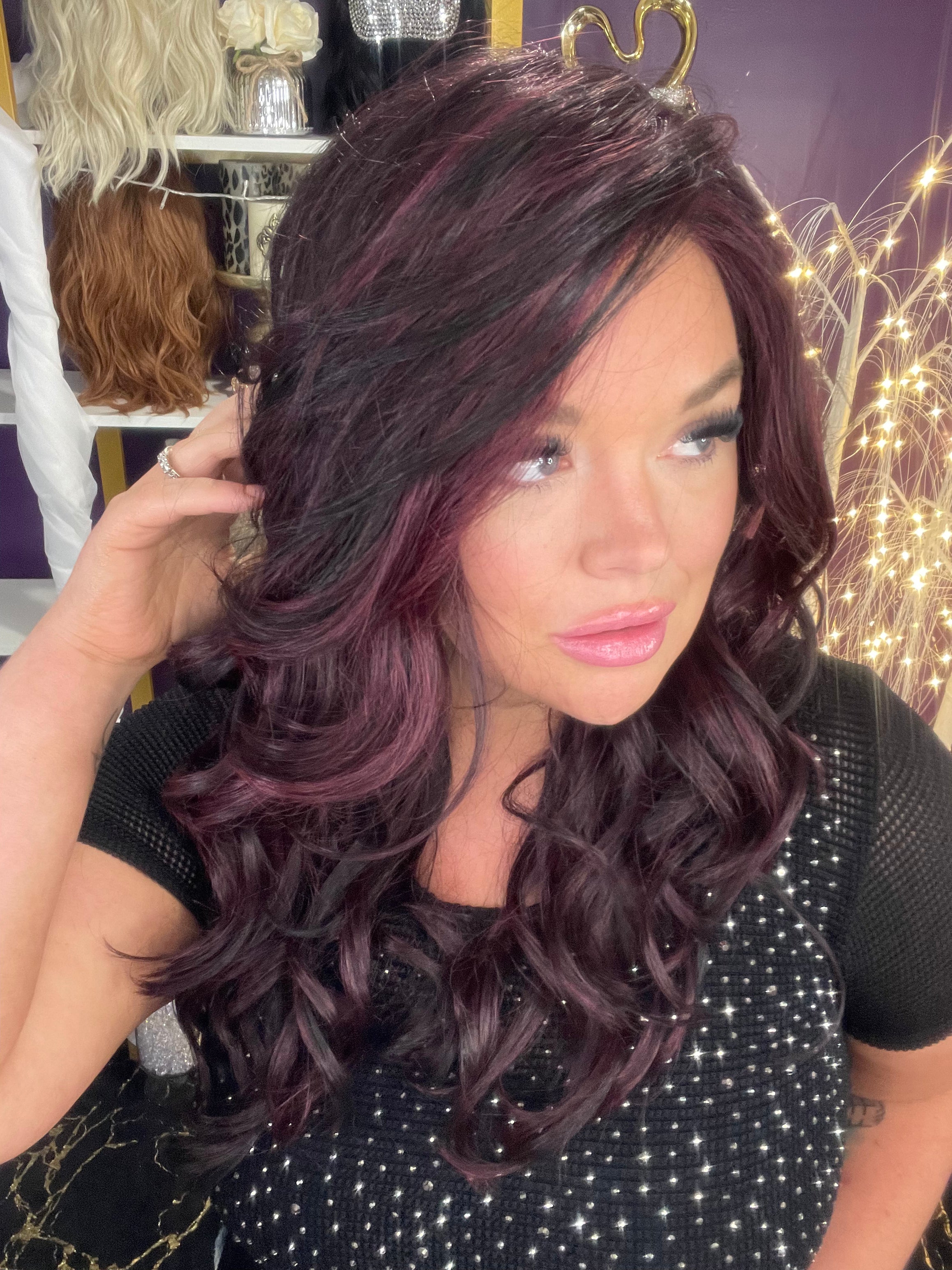 Brooklyn Burgundy Blend HS Luxury Wig W6179