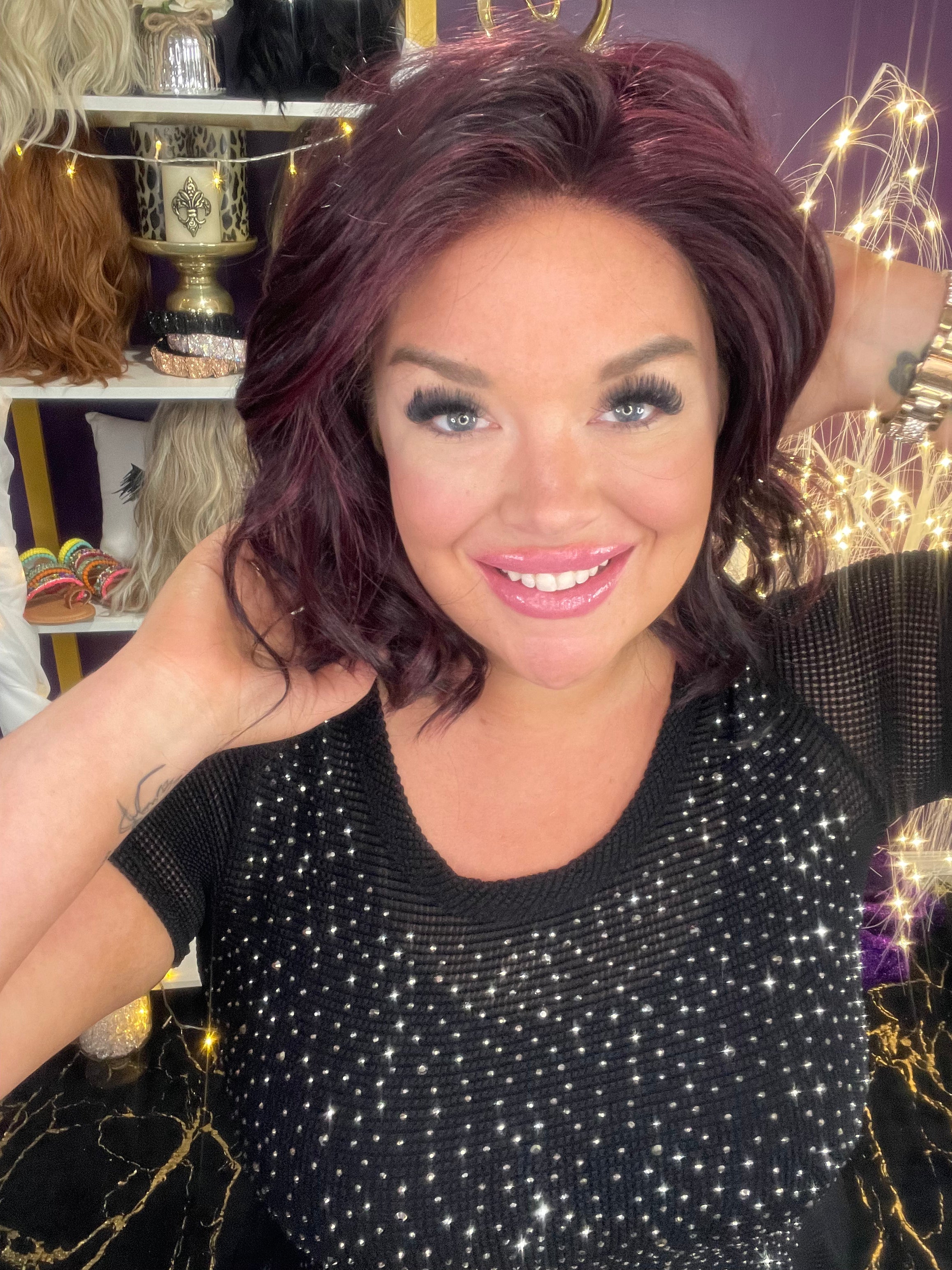Dee Burgundy Blend HS Luxury Wig W6170