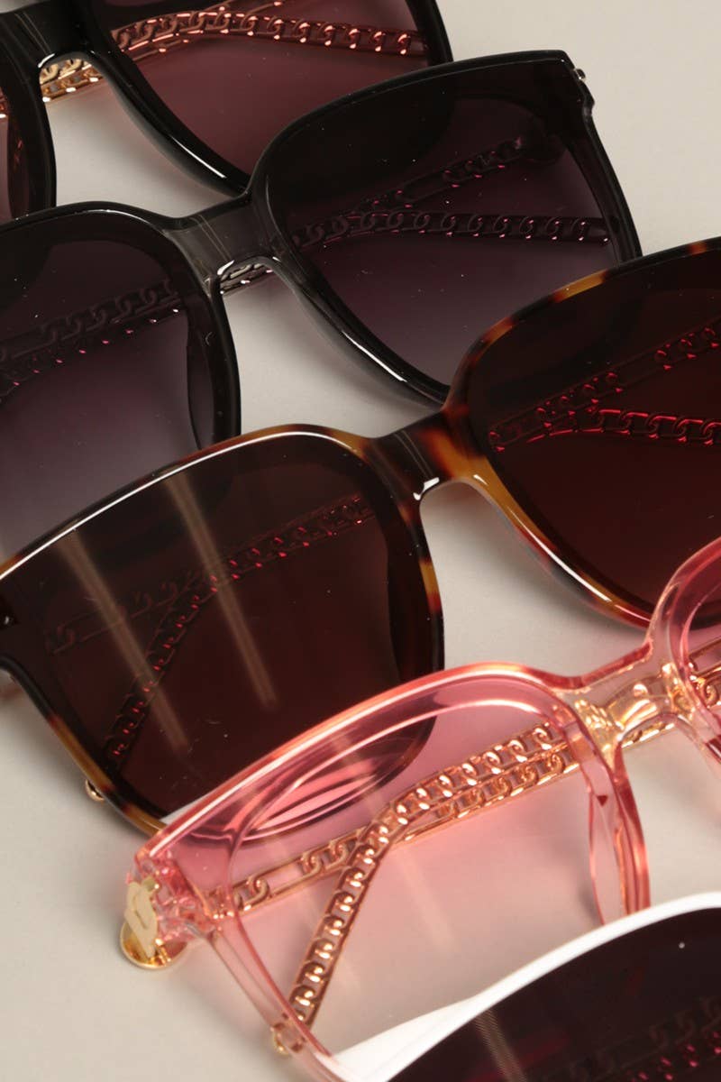 Women's Chain Detail Square Sunglasses