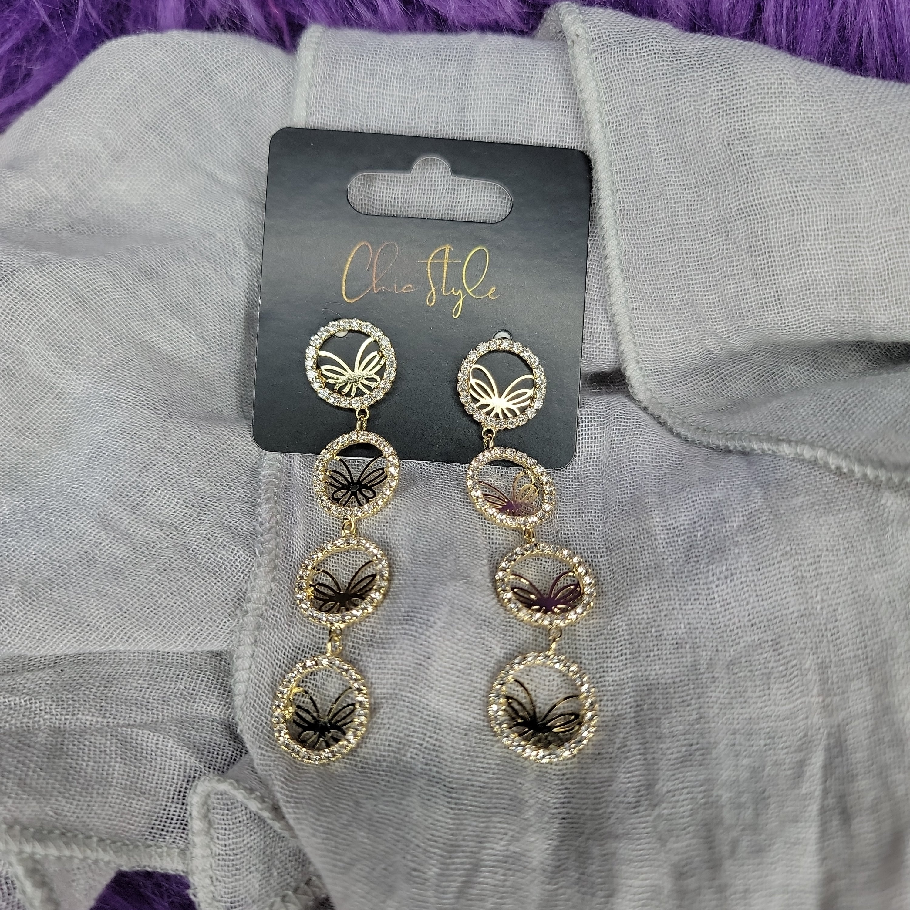 Butterfly Drop Earrings 7049