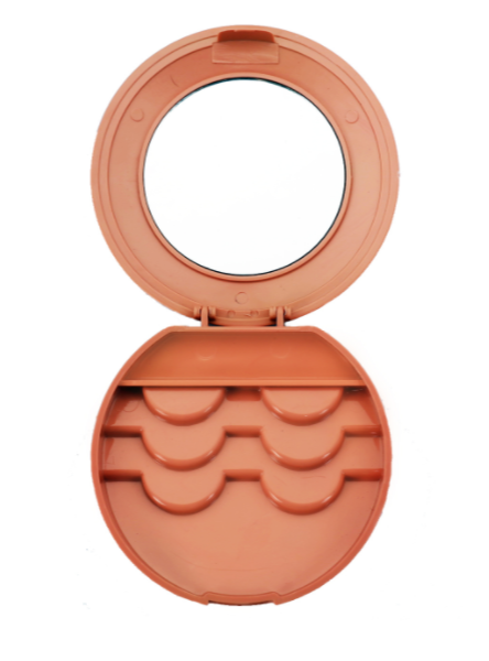 S774 Eyelash Travel Case with Mirror- Classy Nude