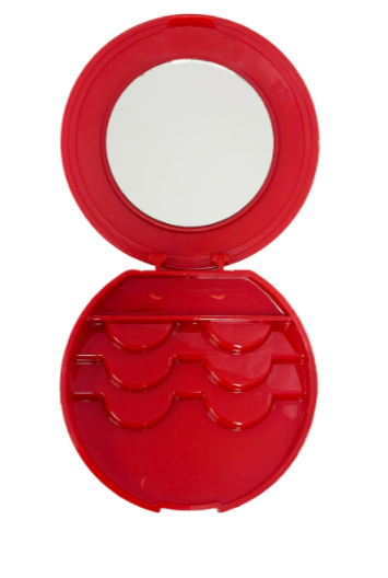 S776 Eyelash Travel Case with Mirror- Rouge Red