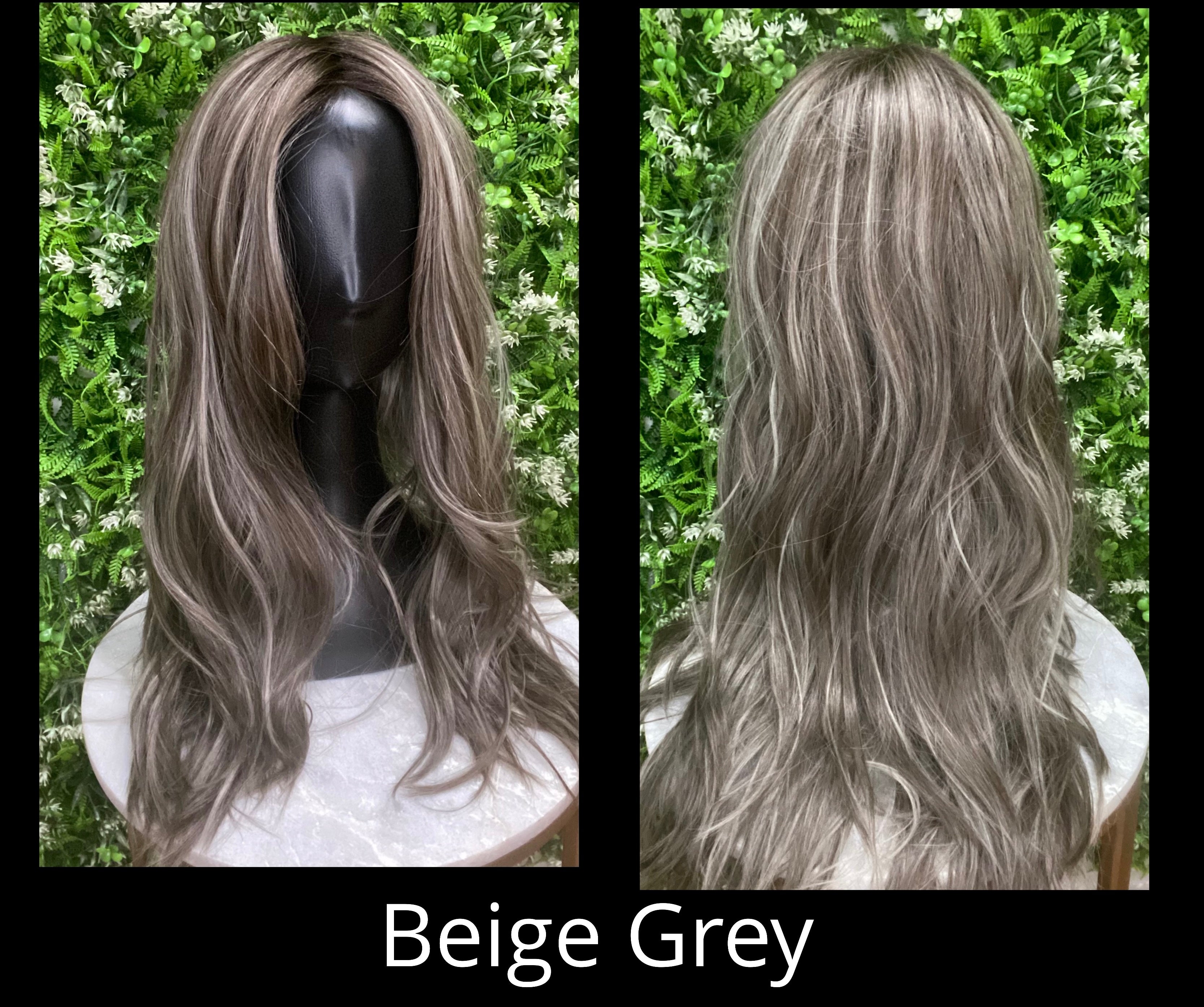 Beige Grey Wig