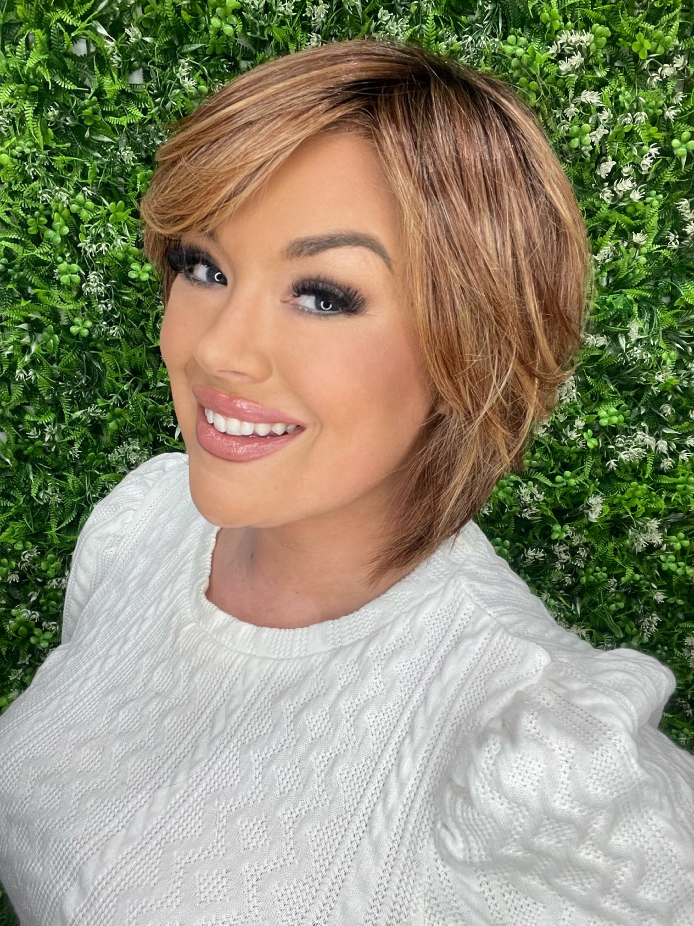 Peluca de lujo premium Emma Strawberry Mocha Swirl HS FL1