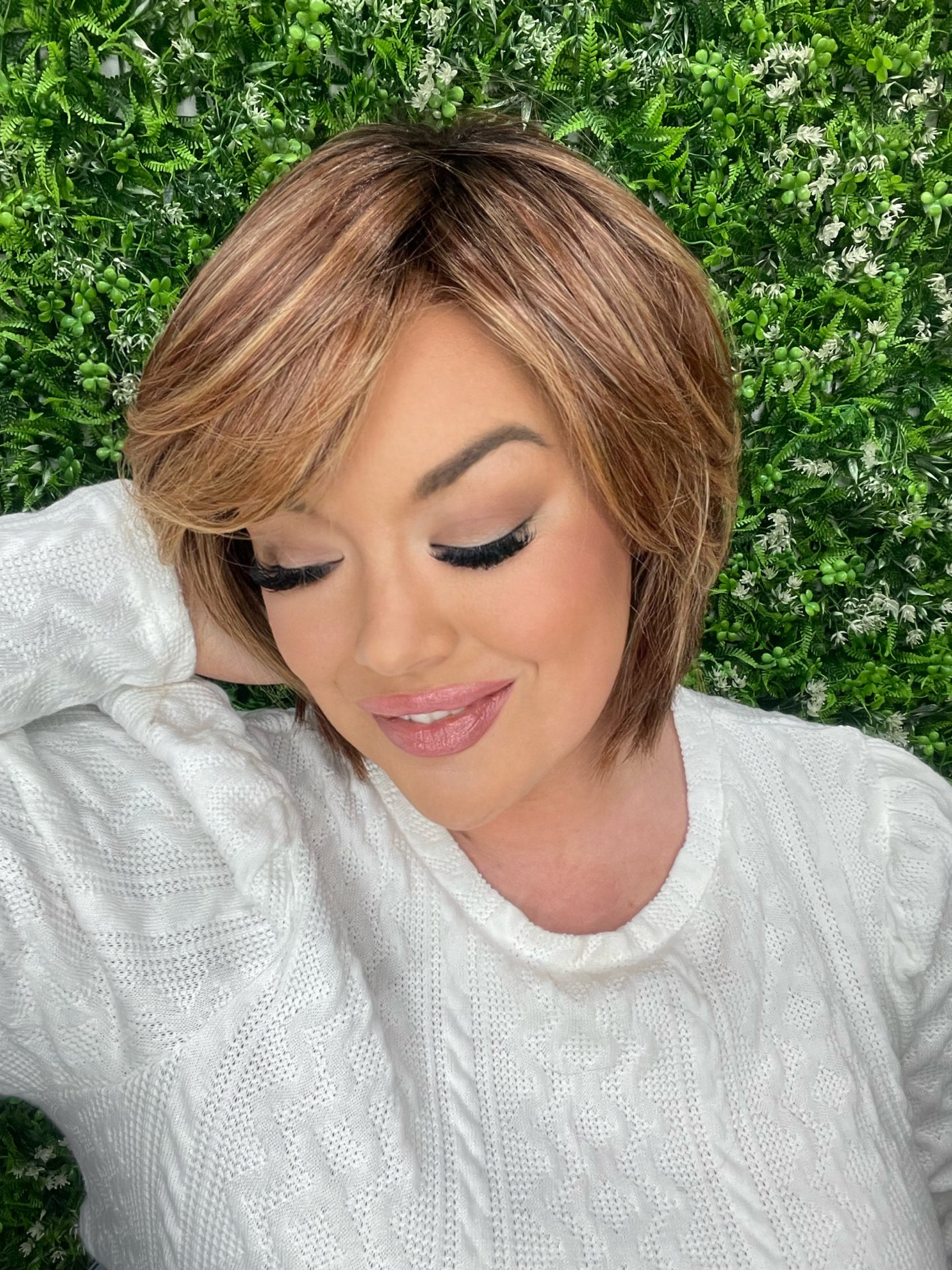 Peluca de lujo premium Emma Strawberry Mocha Swirl HS FL1