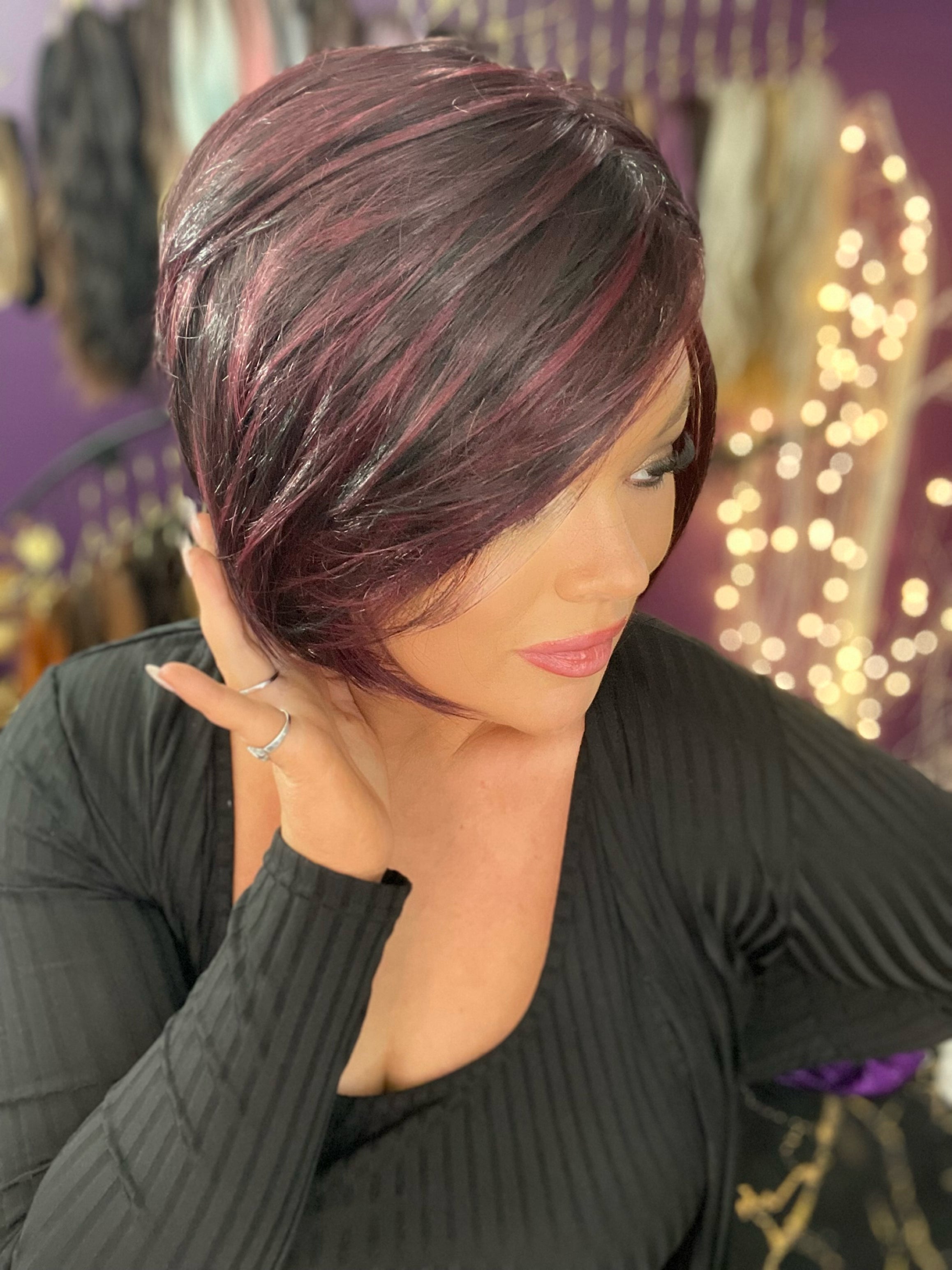 Nevaeh Burgundy Blend HS Premium Luxury Wig FL1 W6393