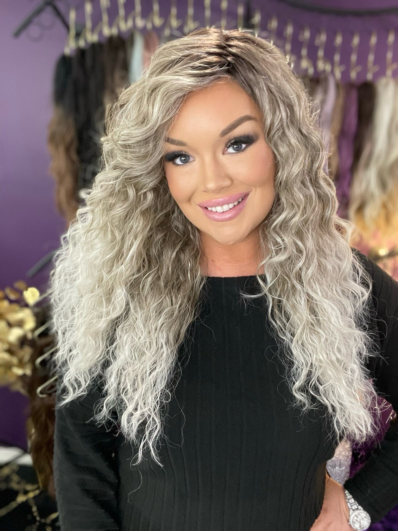 Isabella Ashy Platinum HS Luxury Wig CA1 W6267