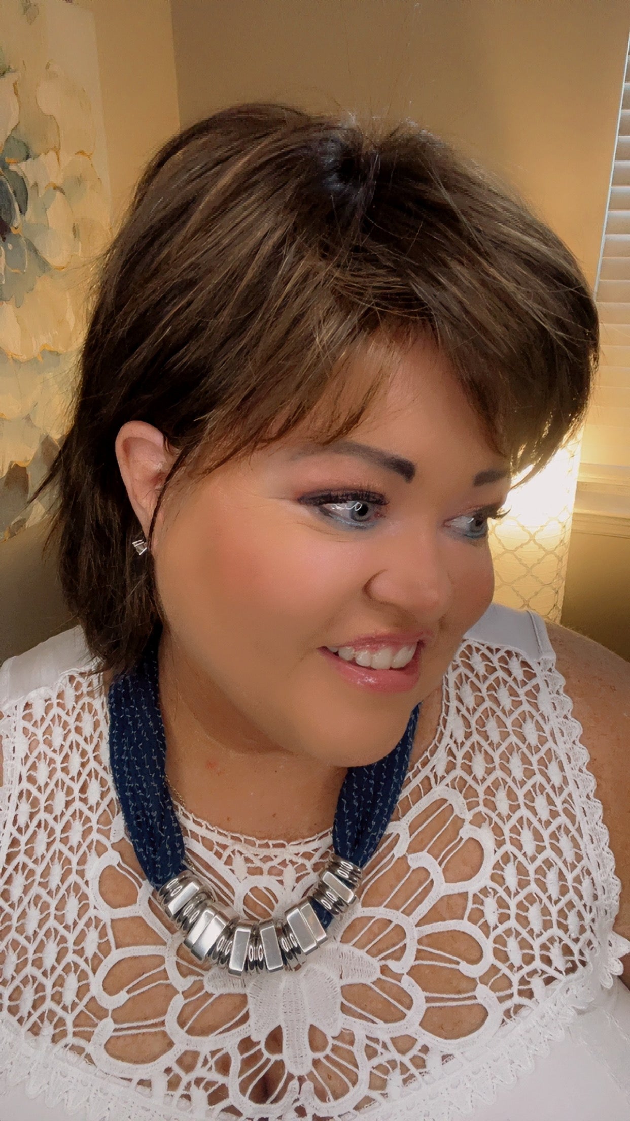 SHANNON – Luxury Wig by Chic Lifestyle Shown in Sepia.