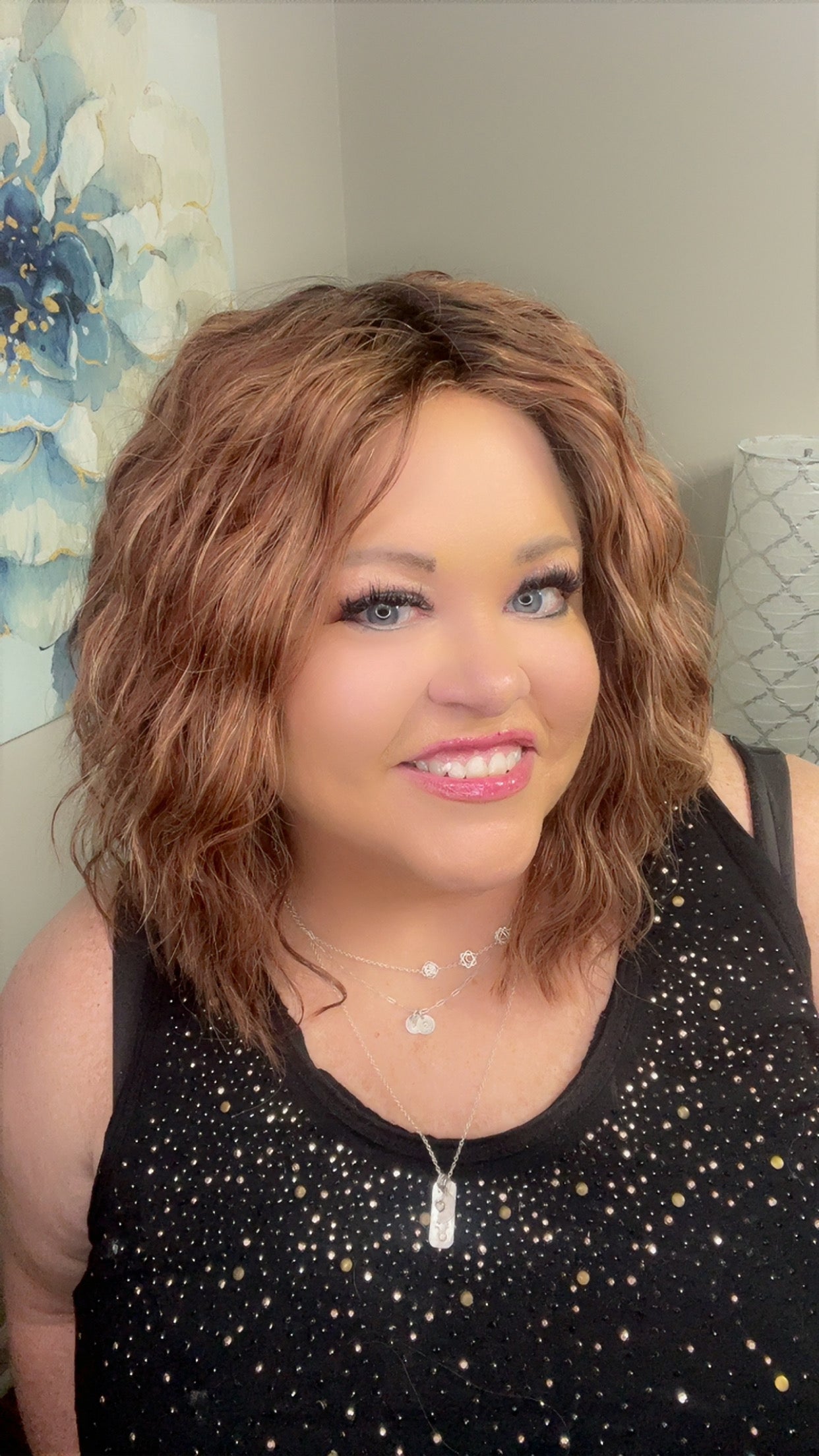 Human Hair Wig 1009 16" Hand-Tied Strawberry Blonde Blend