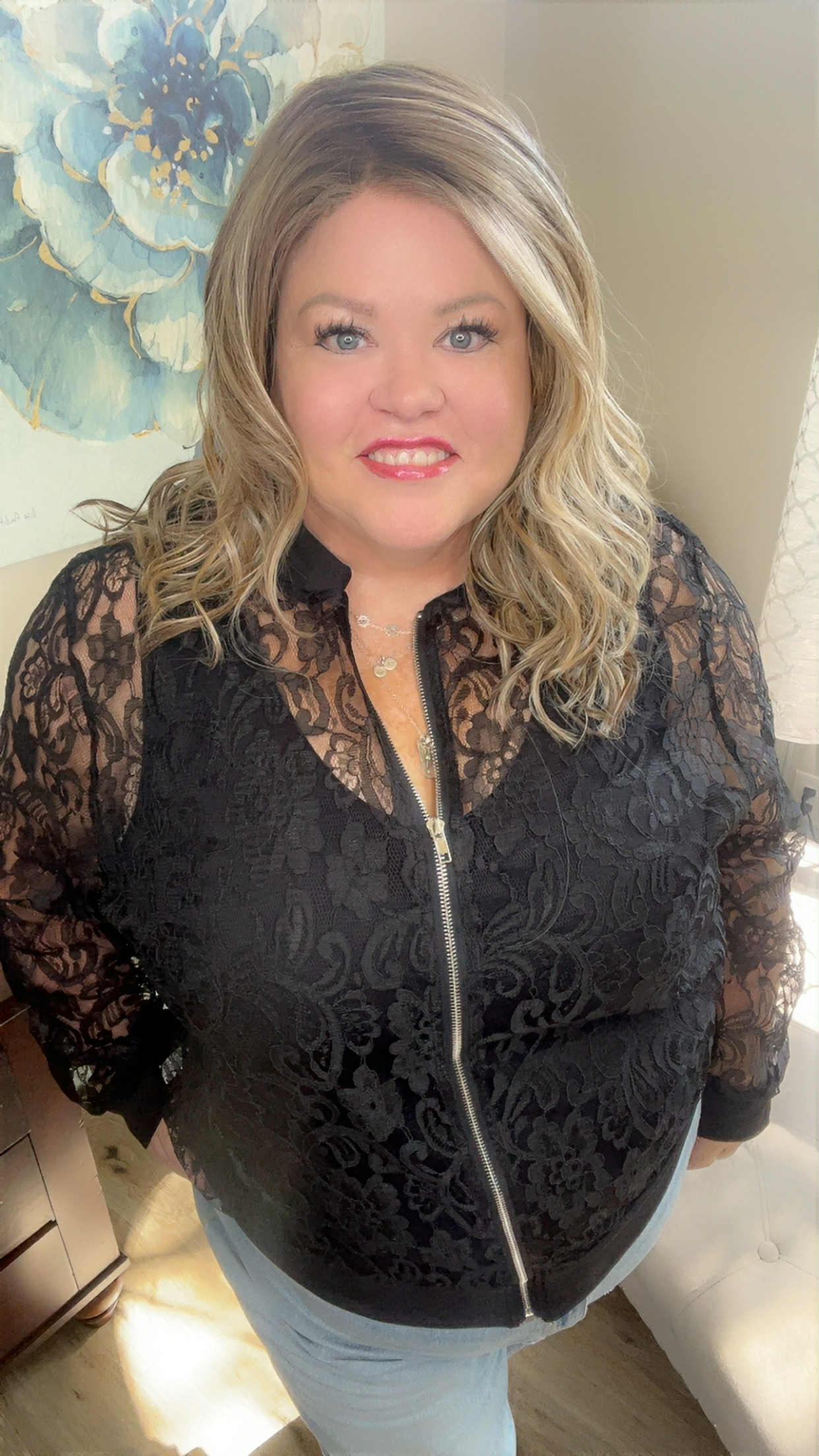 Lace Luxe Zip Jacket - BLACK PRE-ORDER ETA 10/1  APP-101 AP1
