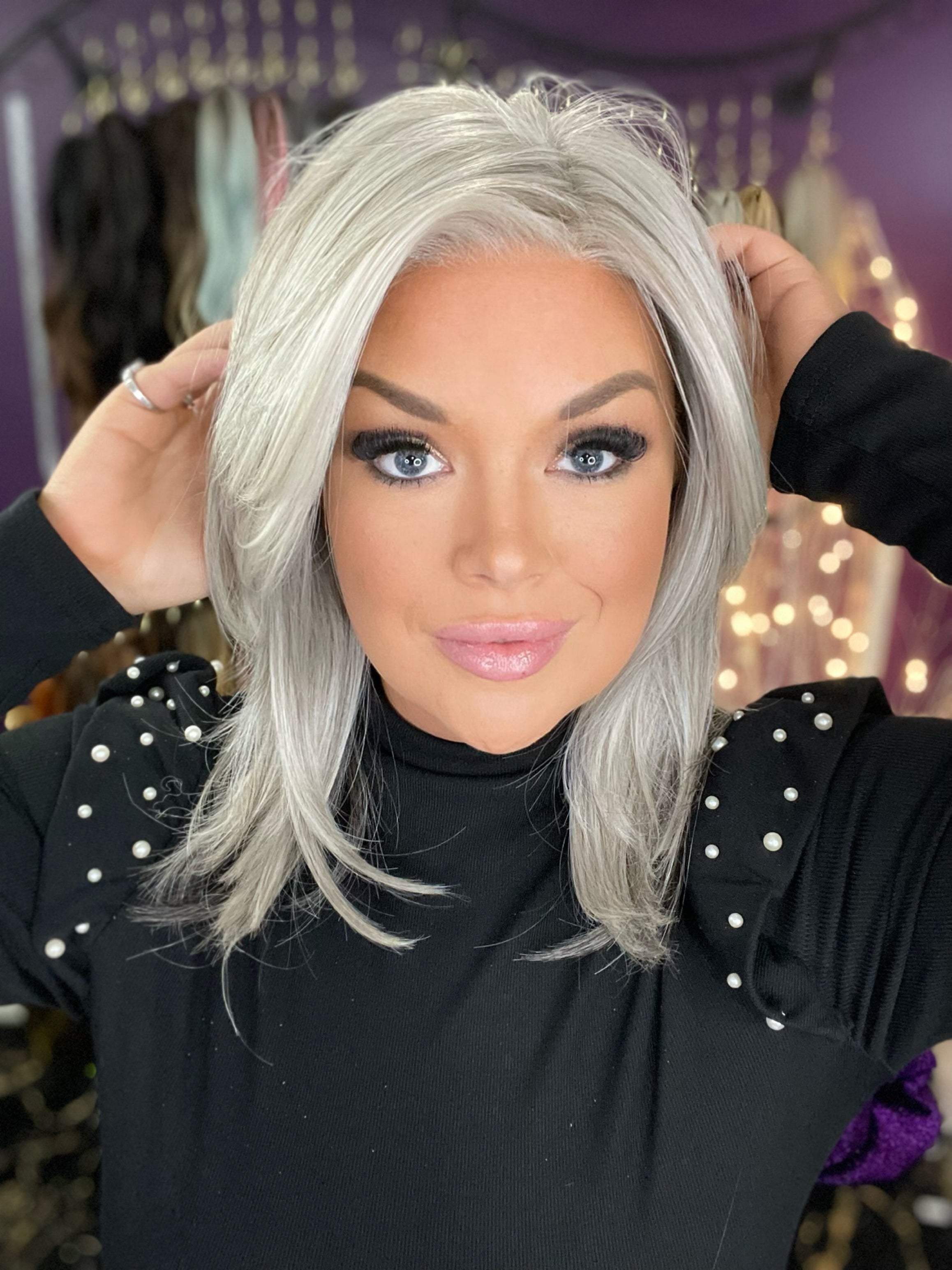 Payton Glamour Grey Hand-Tied HS Platinum Luxury Wig CA1 W6373