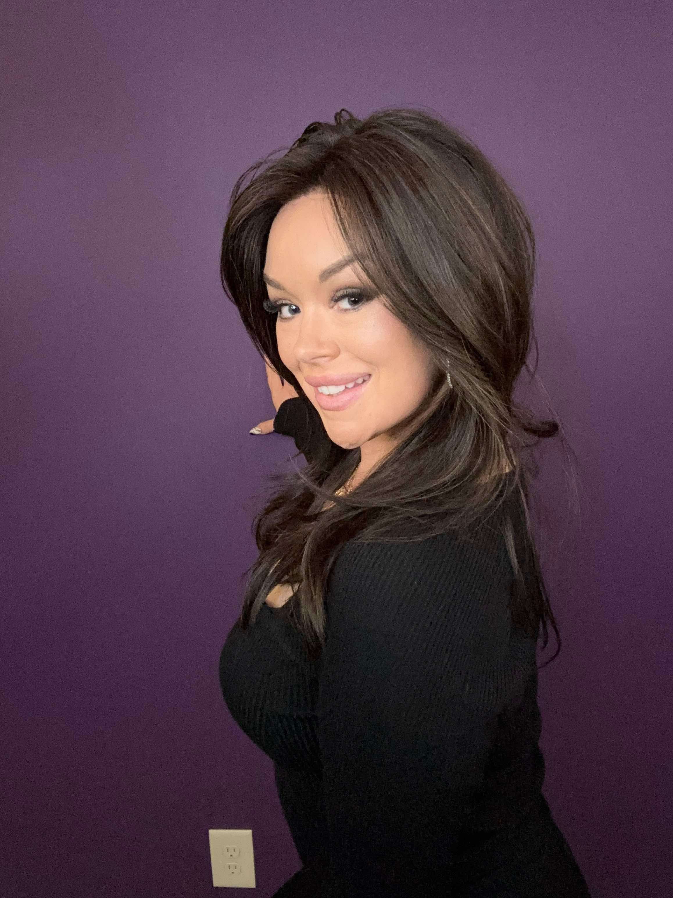 Ashlyn – Luxury Wig by Chic Lifestyle Shown in Espresso Brown.