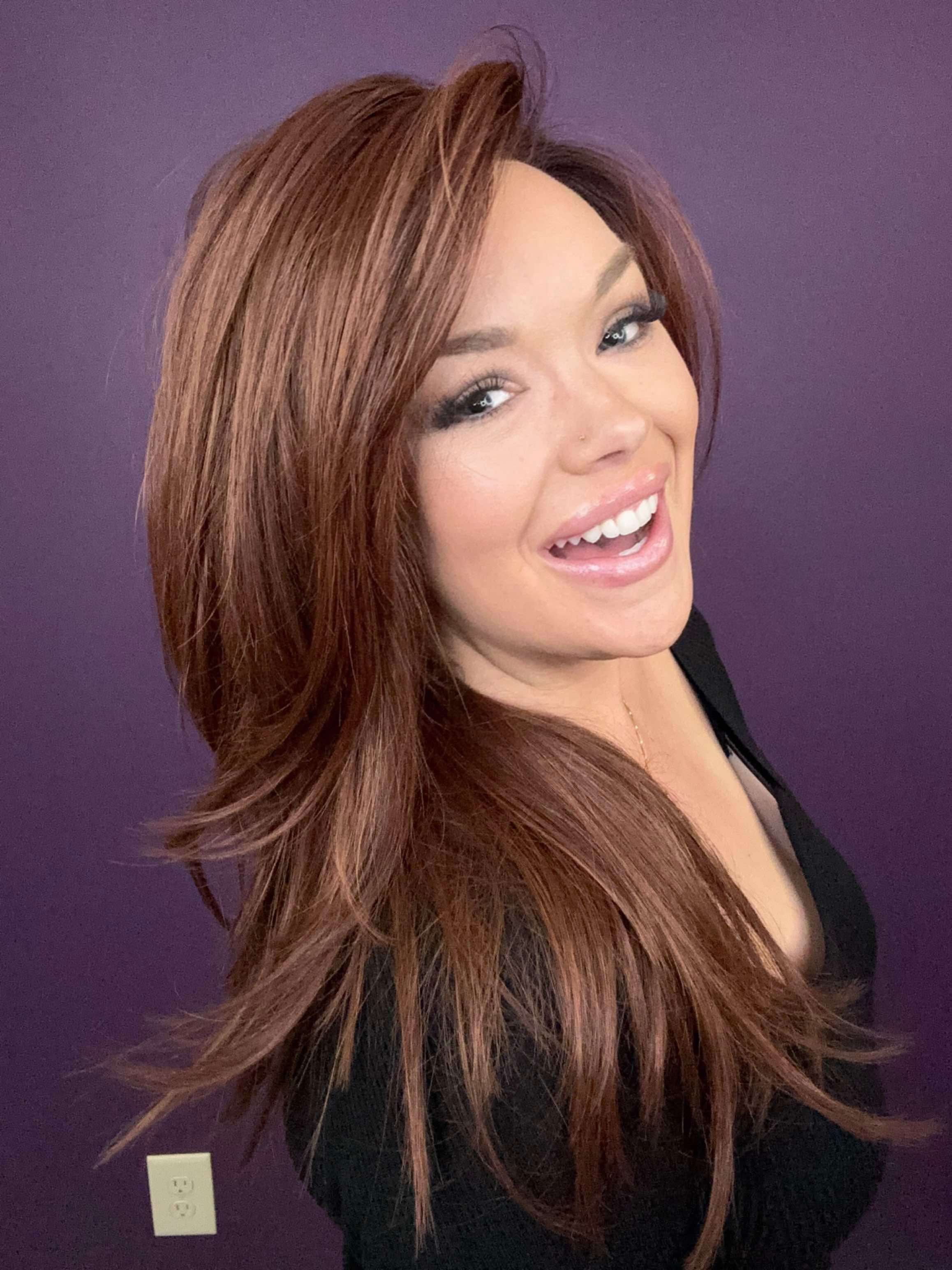 Ashlyn – Luxury Wig by Chic Lifestyle Shown in Red Auburn.