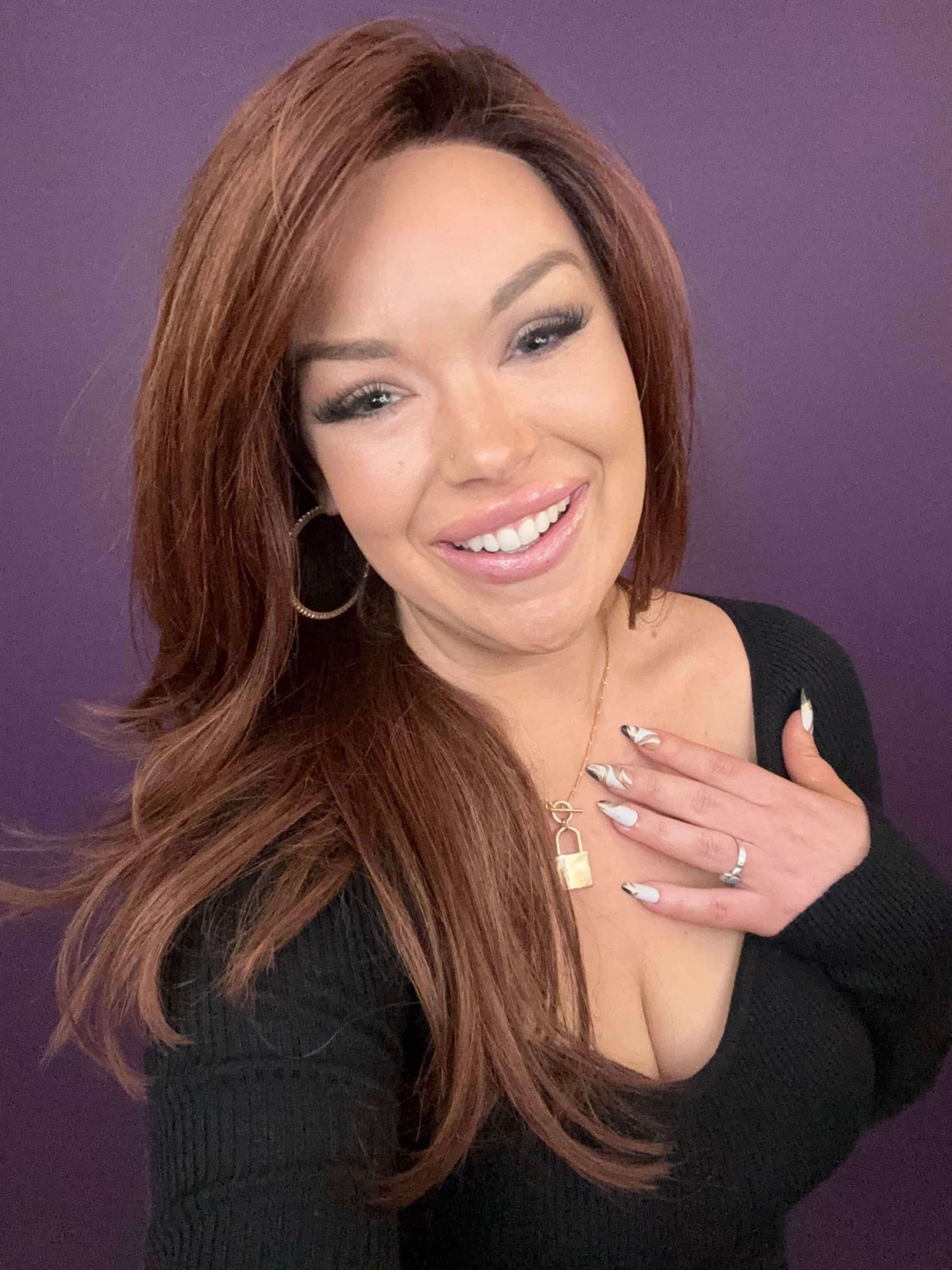 Ashlyn – Luxury Wig by Chic Lifestyle Shown in Red Auburn.