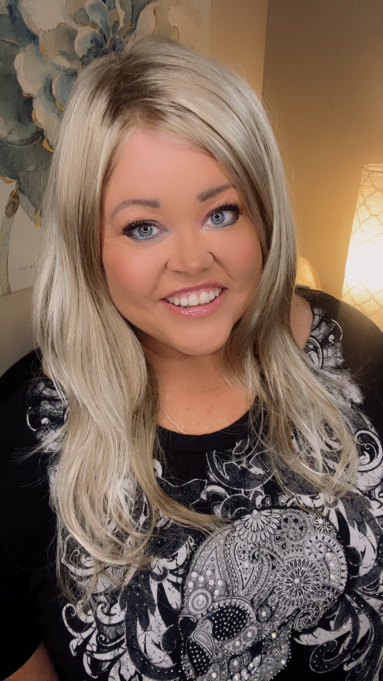 BLAZE – Luxury Wig by Chic Lifestyle Shown in Frosty Blonde.