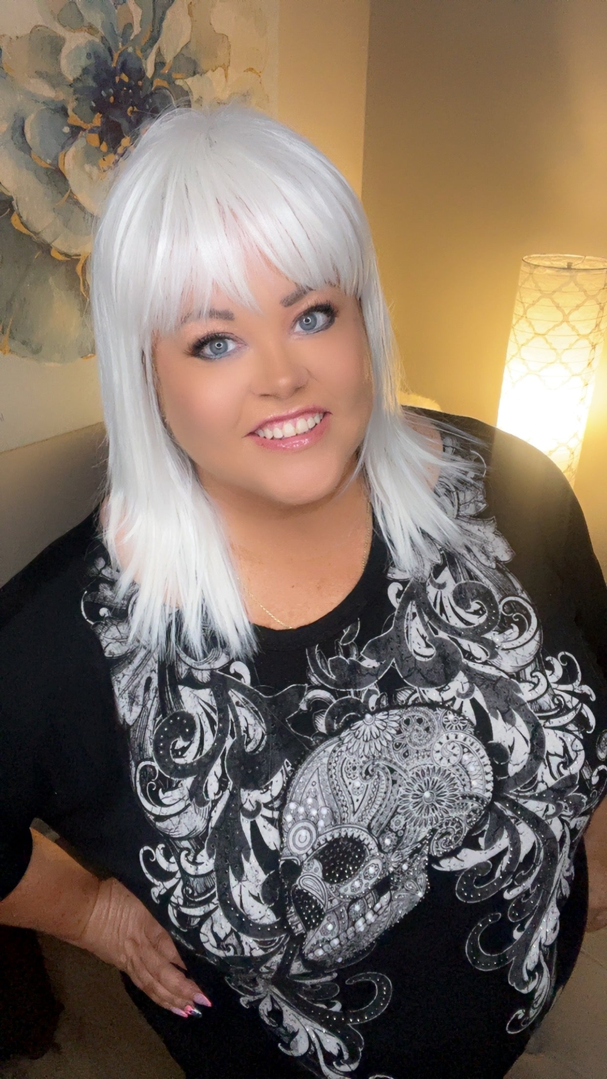 Braelynn – Luxury Wig by Chic Lifestyle Shown in Pearl White.