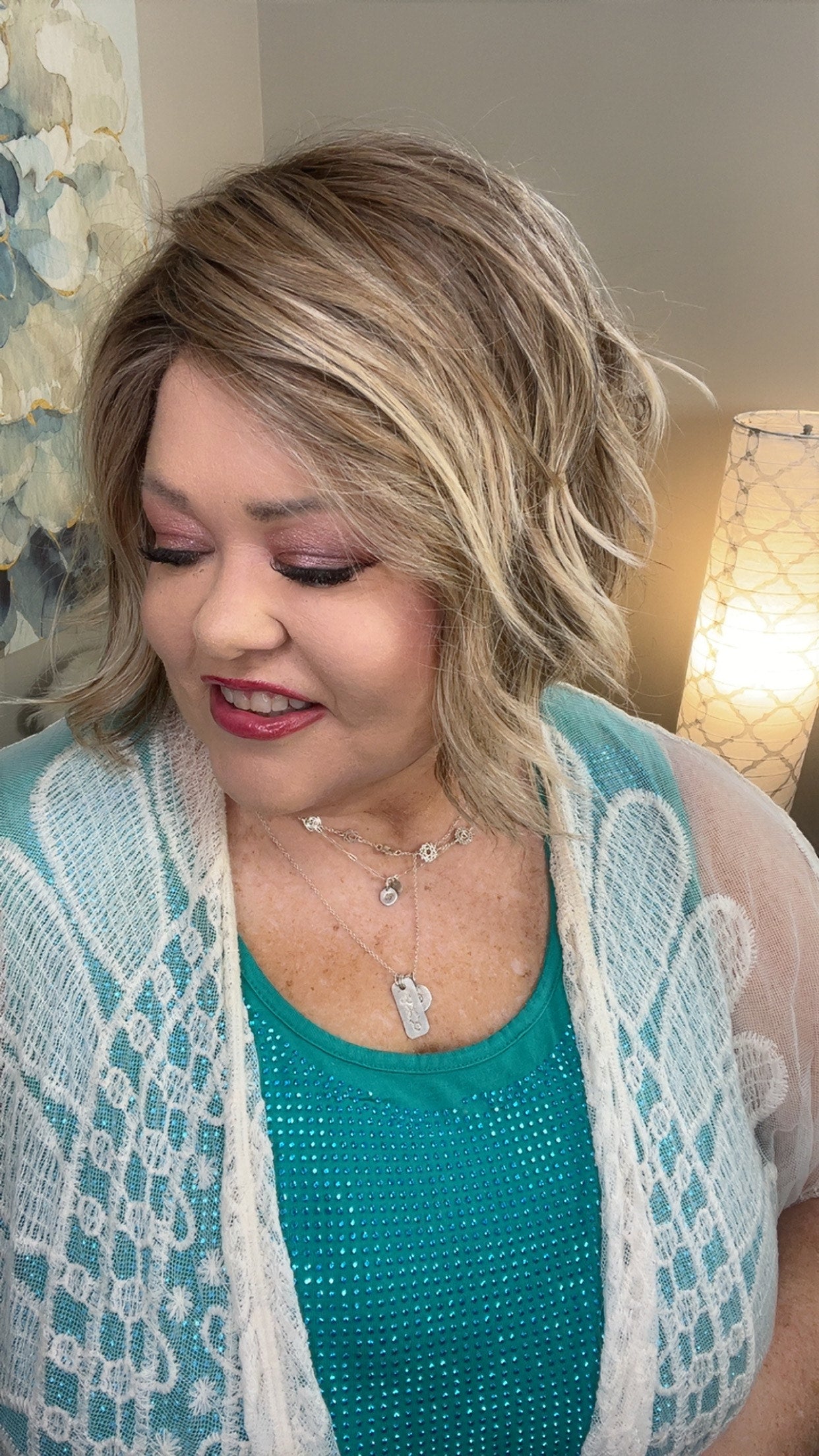 Erin – Luxury Wig by Chic Lifestyle Shown in Chai Tea Latte.