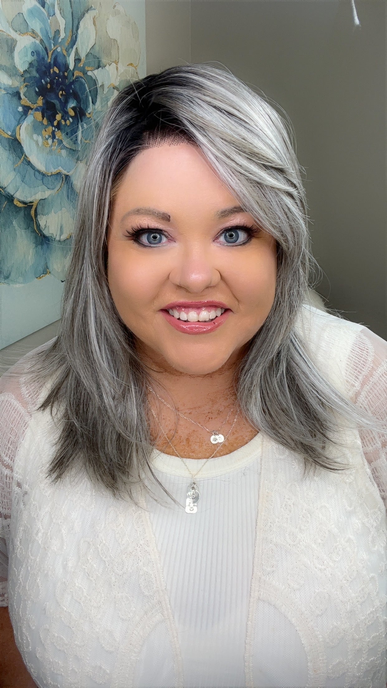 Nicolette Smoked Silver Cream Signature Luxury Wig HS PA1