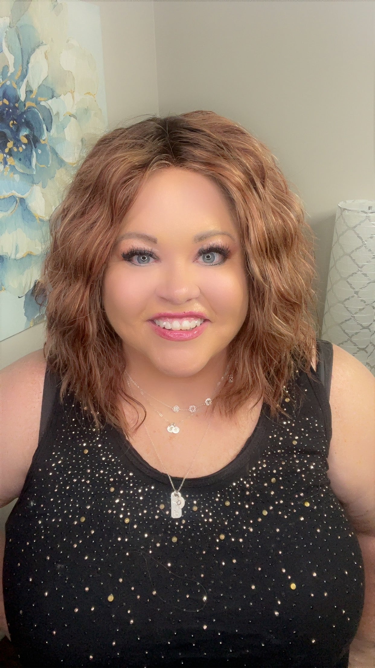 Human Hair Wig 1009 16" Hand-Tied Strawberry Blonde Blend