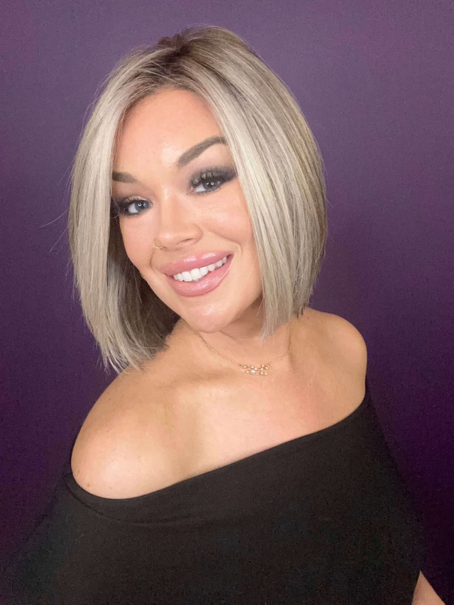 Gabby – Luxury Wig by Chic Lifestyle Shown in Silver Fox.