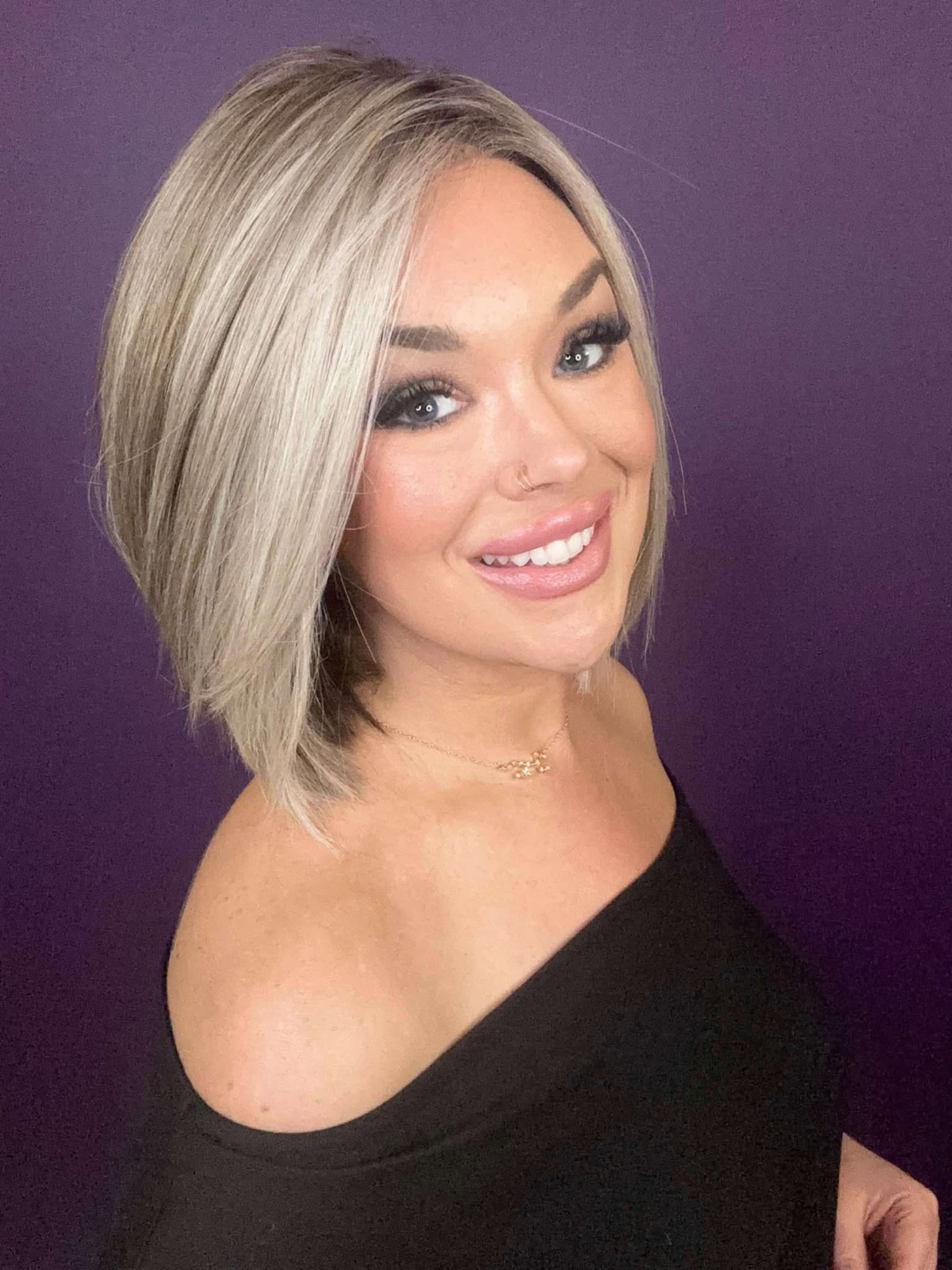 Gabby – Luxury Wig by Chic Lifestyle Shown in Silver Fox.