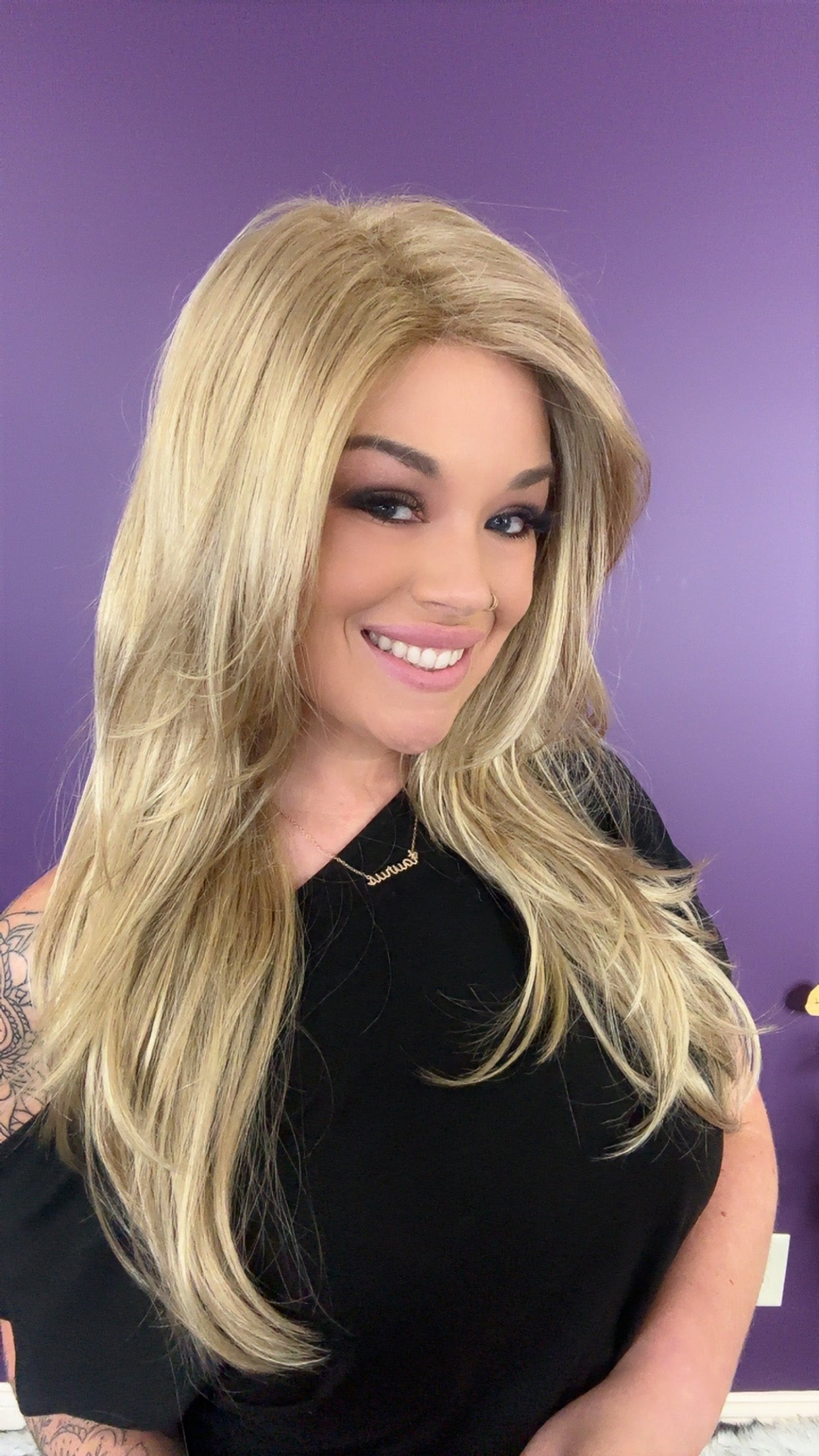 Lucy Satin Gold NHS Premium Luxury Wig FL1
