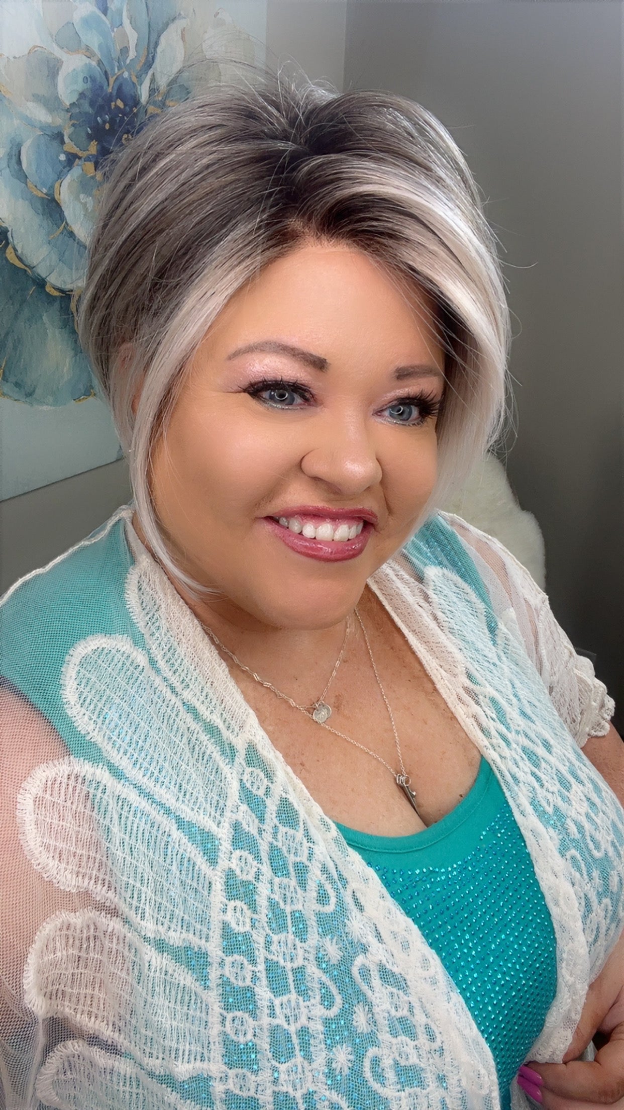 Neveah – Luxury Wig by Chic Lifestyle Shown in Endless Silver Fox.