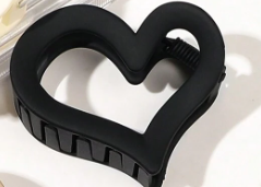 ⭐ Duo de pinzas con forma de corazón (juego de 2) Negro y caqui LW3 A108