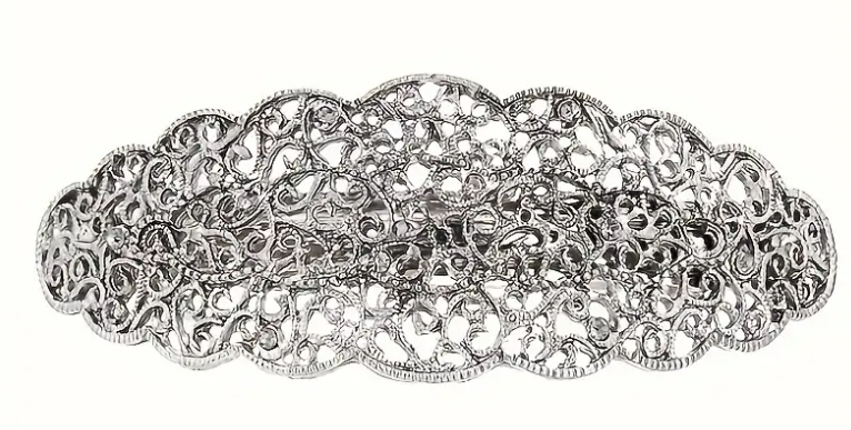 ⭐ Pasador de metal con filigrana plateada LW3 A182