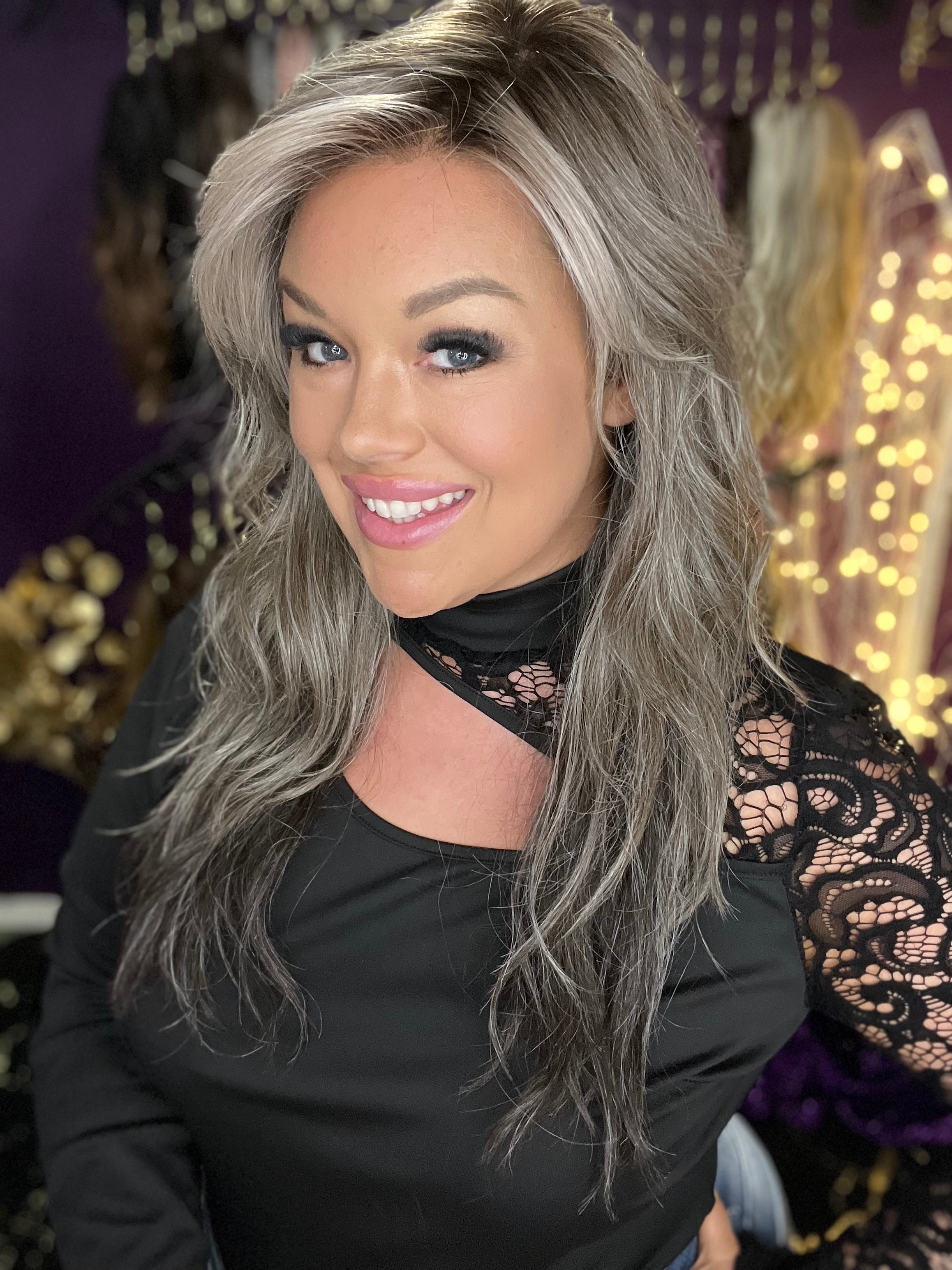 THEA – Luxury Wig by Chic Lifestyle Shown in Silver Fox.