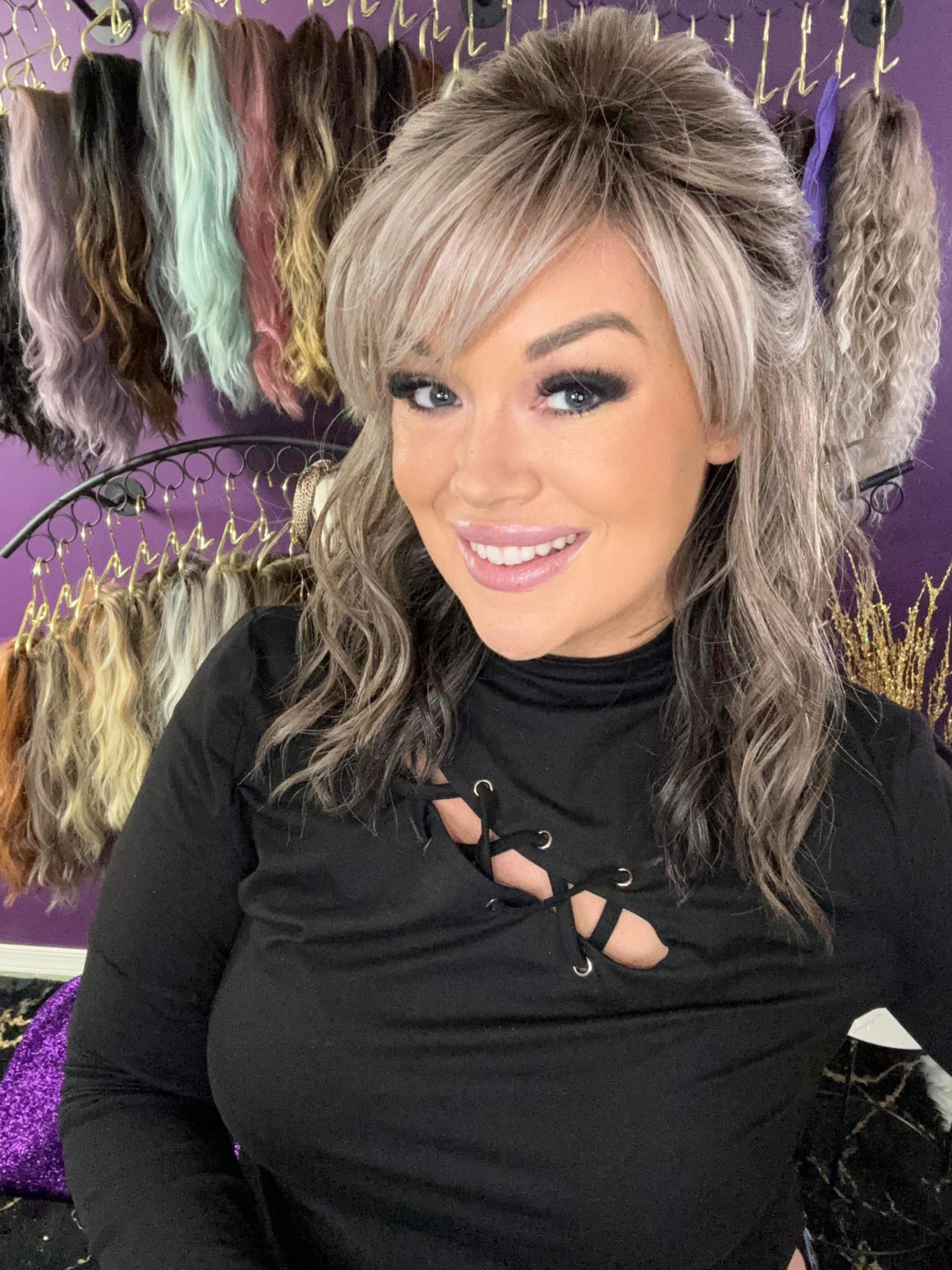 TINA – Luxury Wig by Chic Lifestyle Shown in Silver Fox.