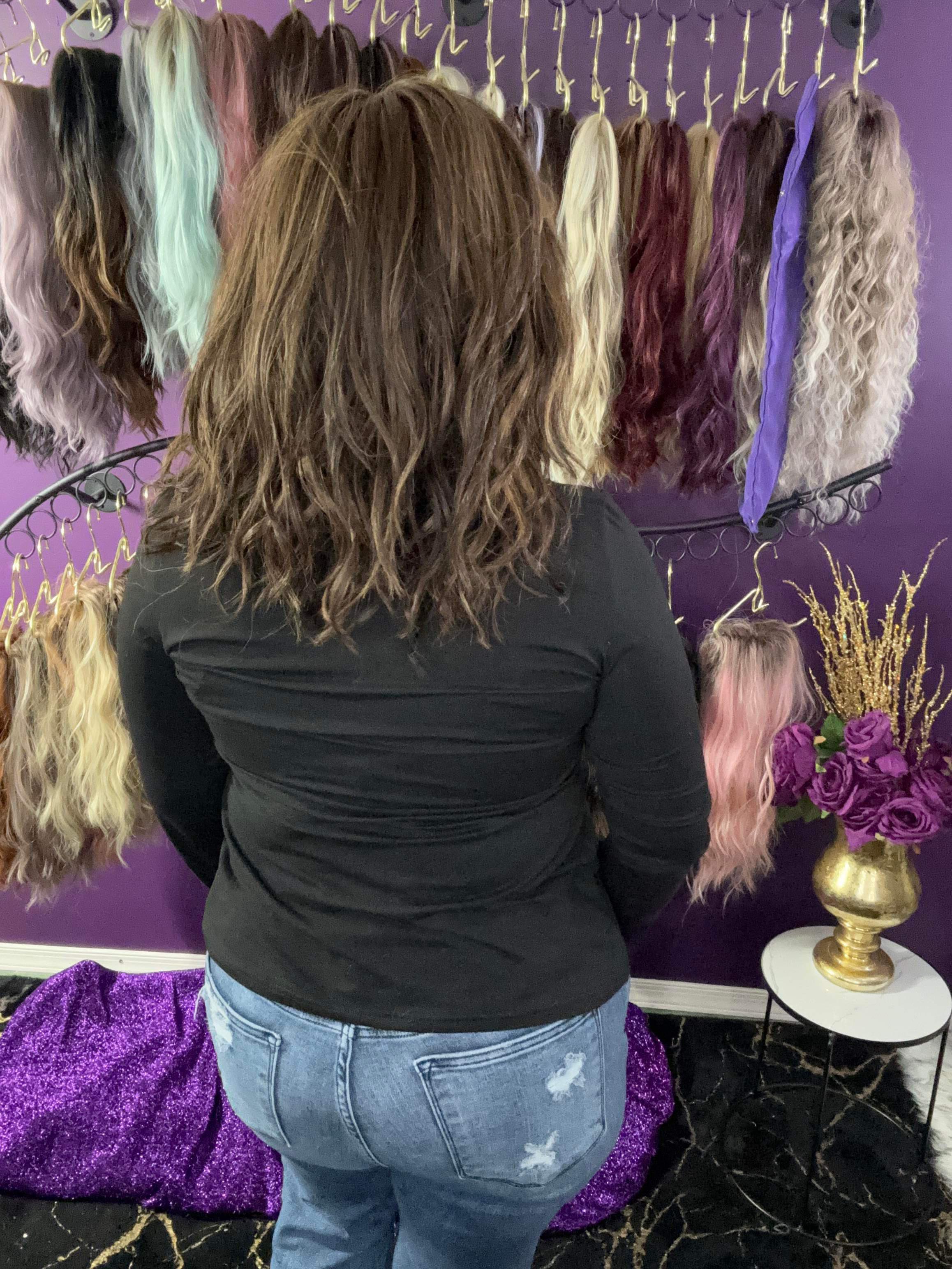 TINA – Luxury Wig by Chic Lifestyle Shown in Toasted Caramel.