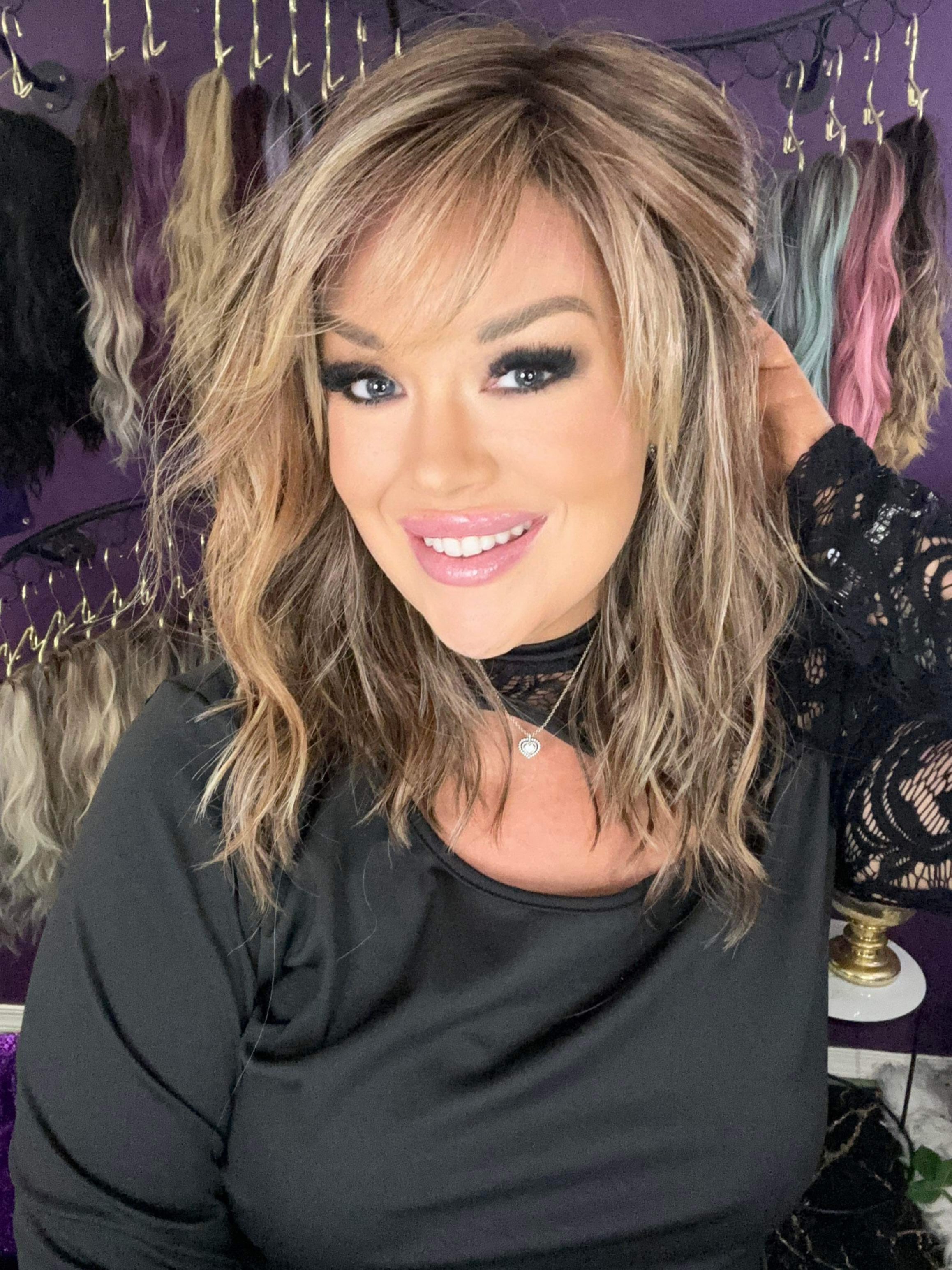 TINA – Luxury Wig by Chic Lifestyle Shown in Vanilla Spice.