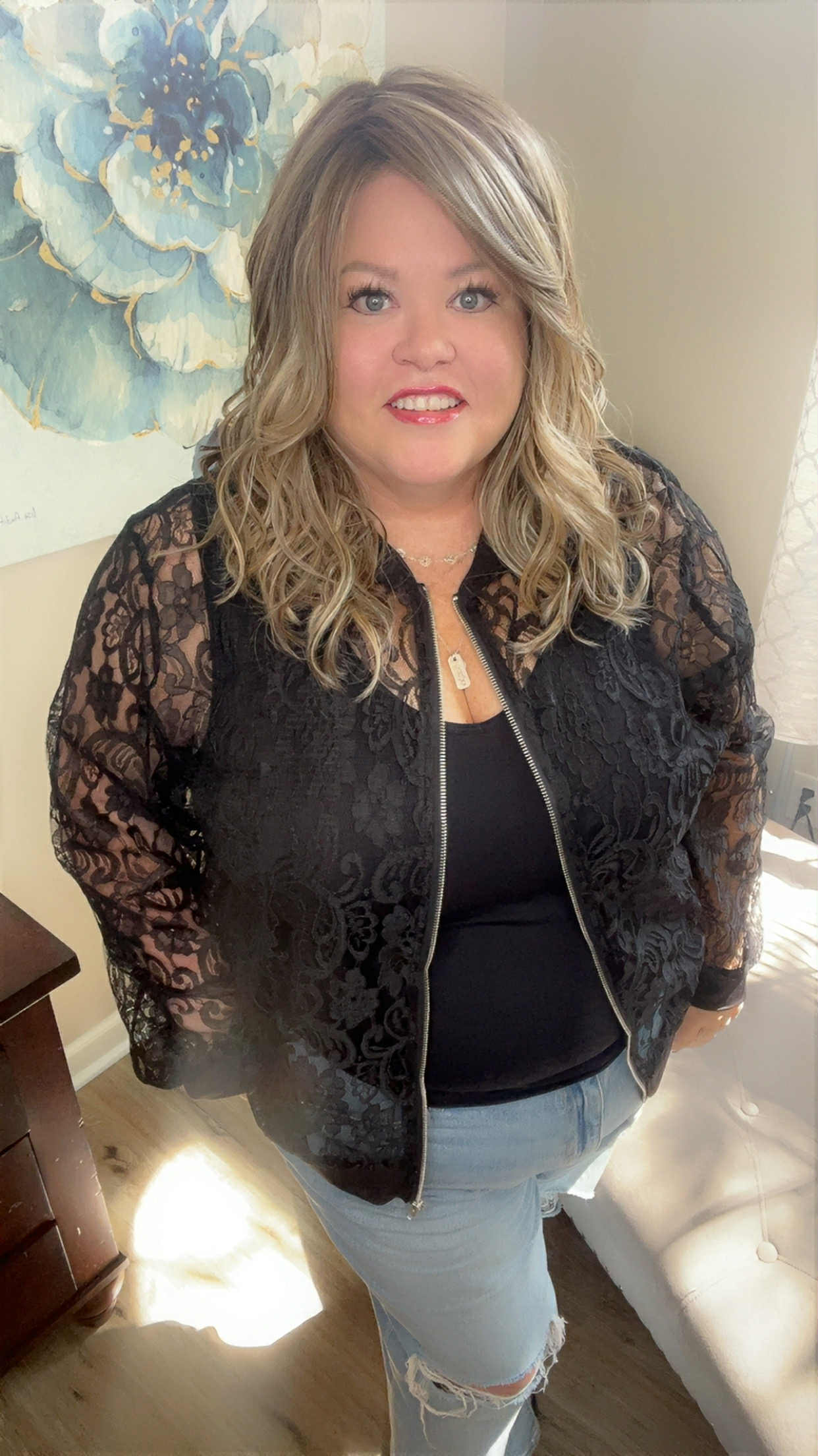 Lace Luxe Zip Jacket - BLACK PRE-ORDER ETA 10/1  APP-101 AP1