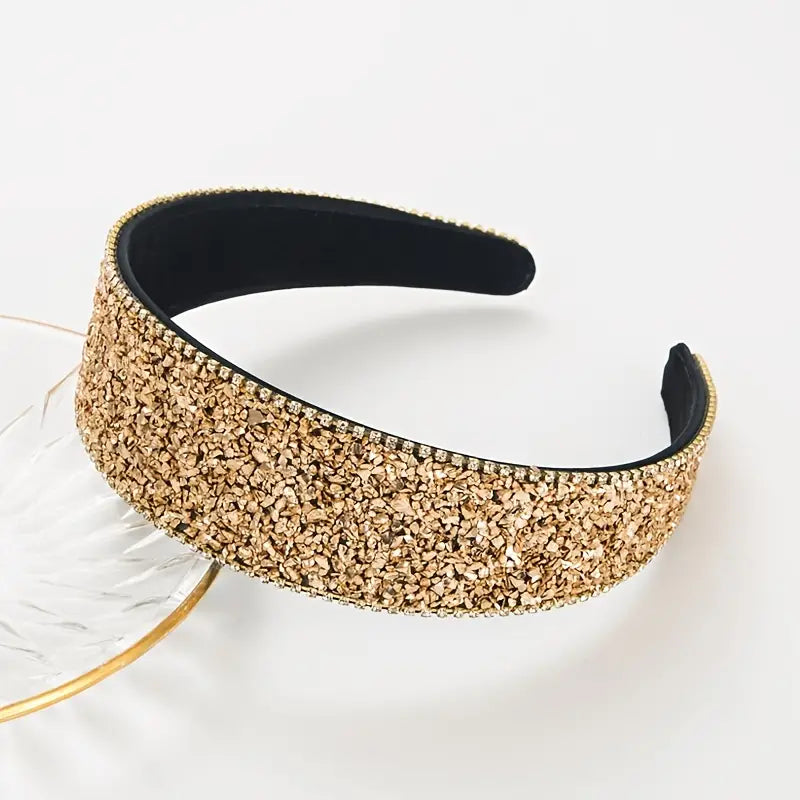 Golden Rhinestone Headband -A134