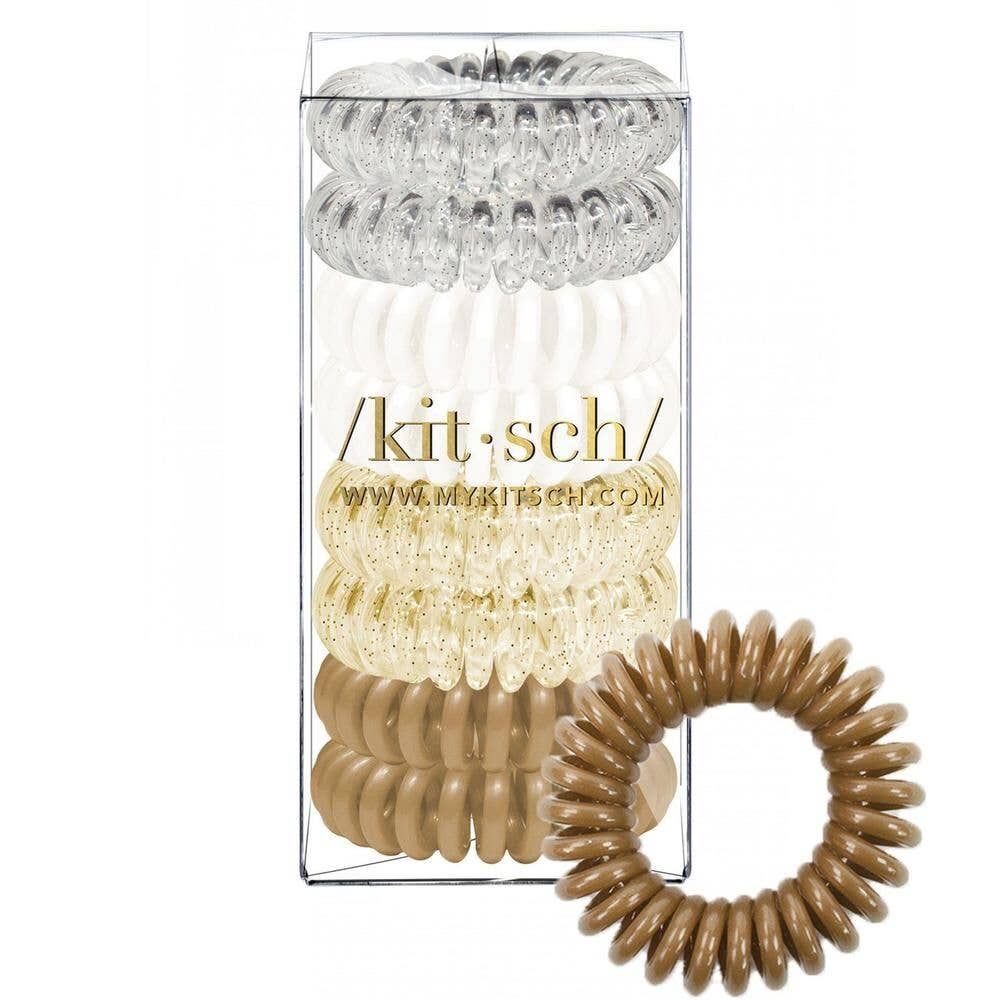 K224 Spiral Hair Ties 8 Pack - Blonde