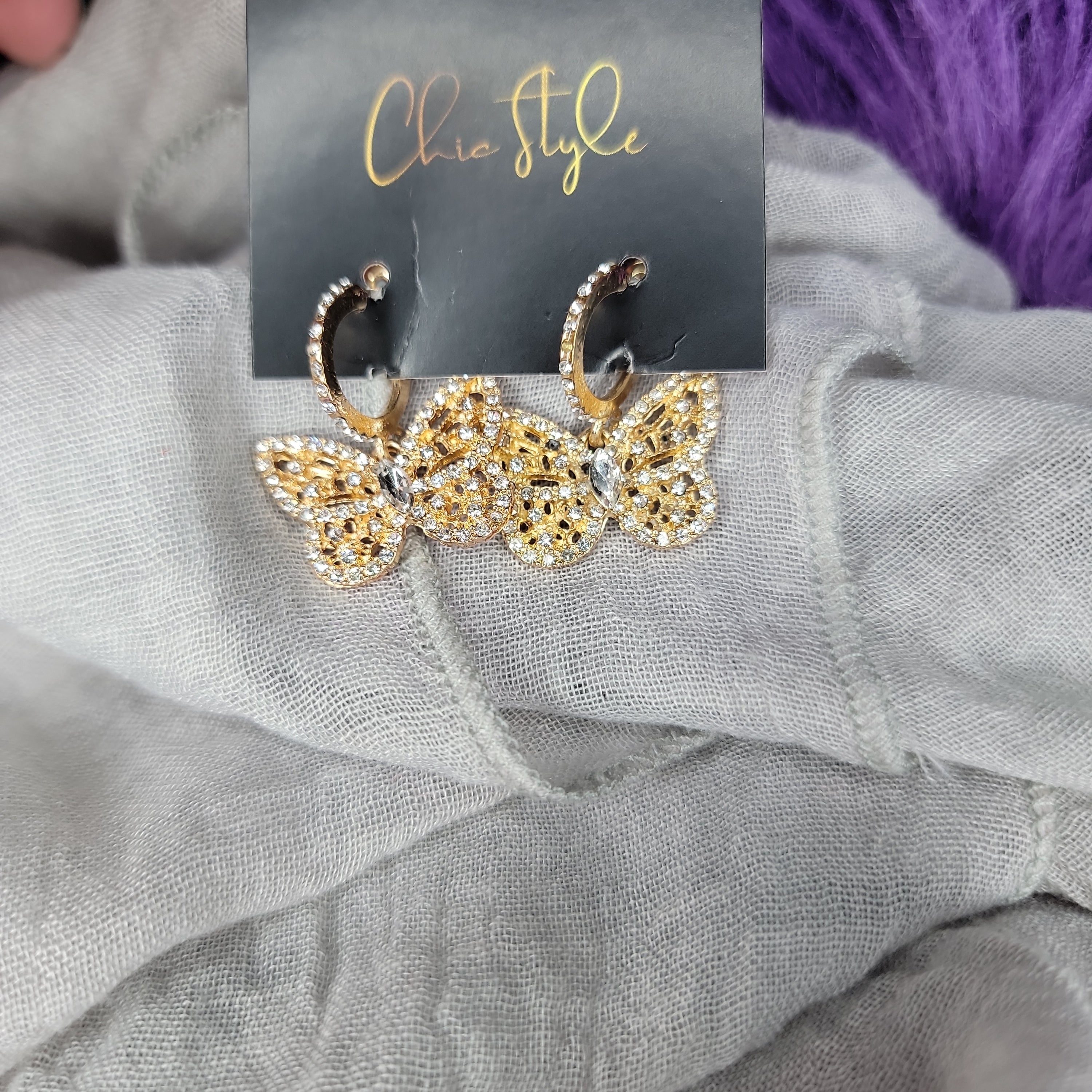 Butterfly Small Hoop Earrings 7061