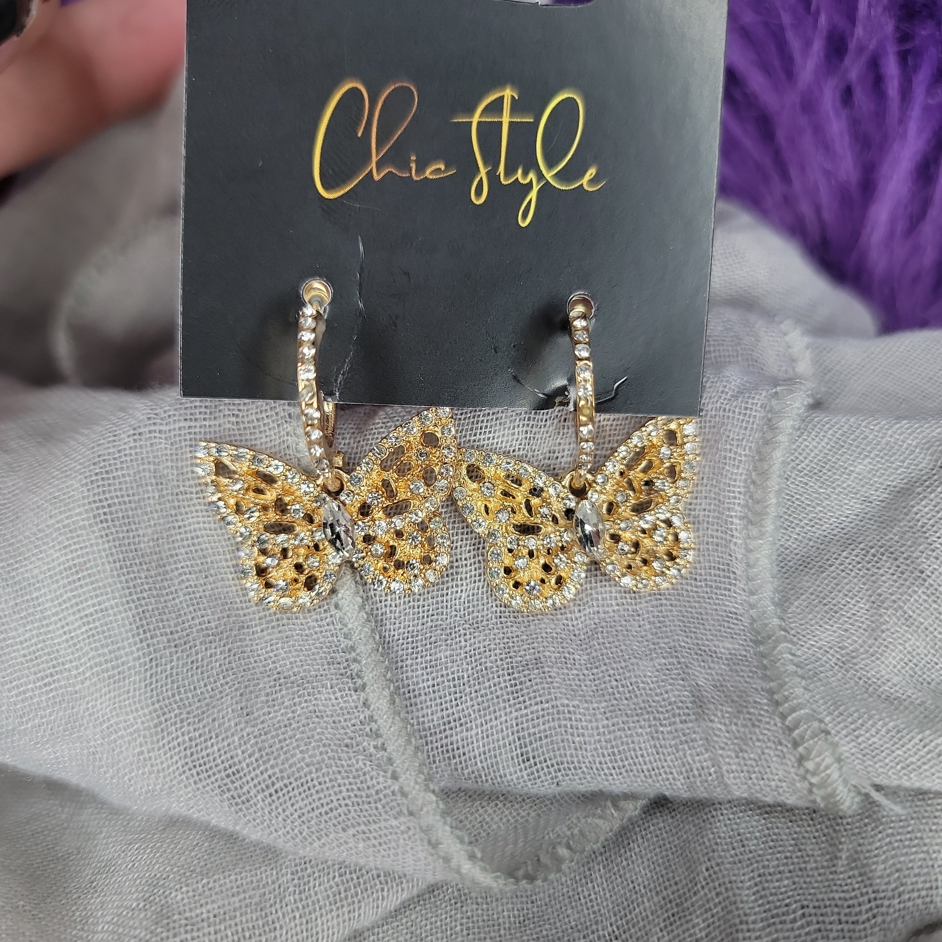 Butterfly Small Hoop Earrings 7061