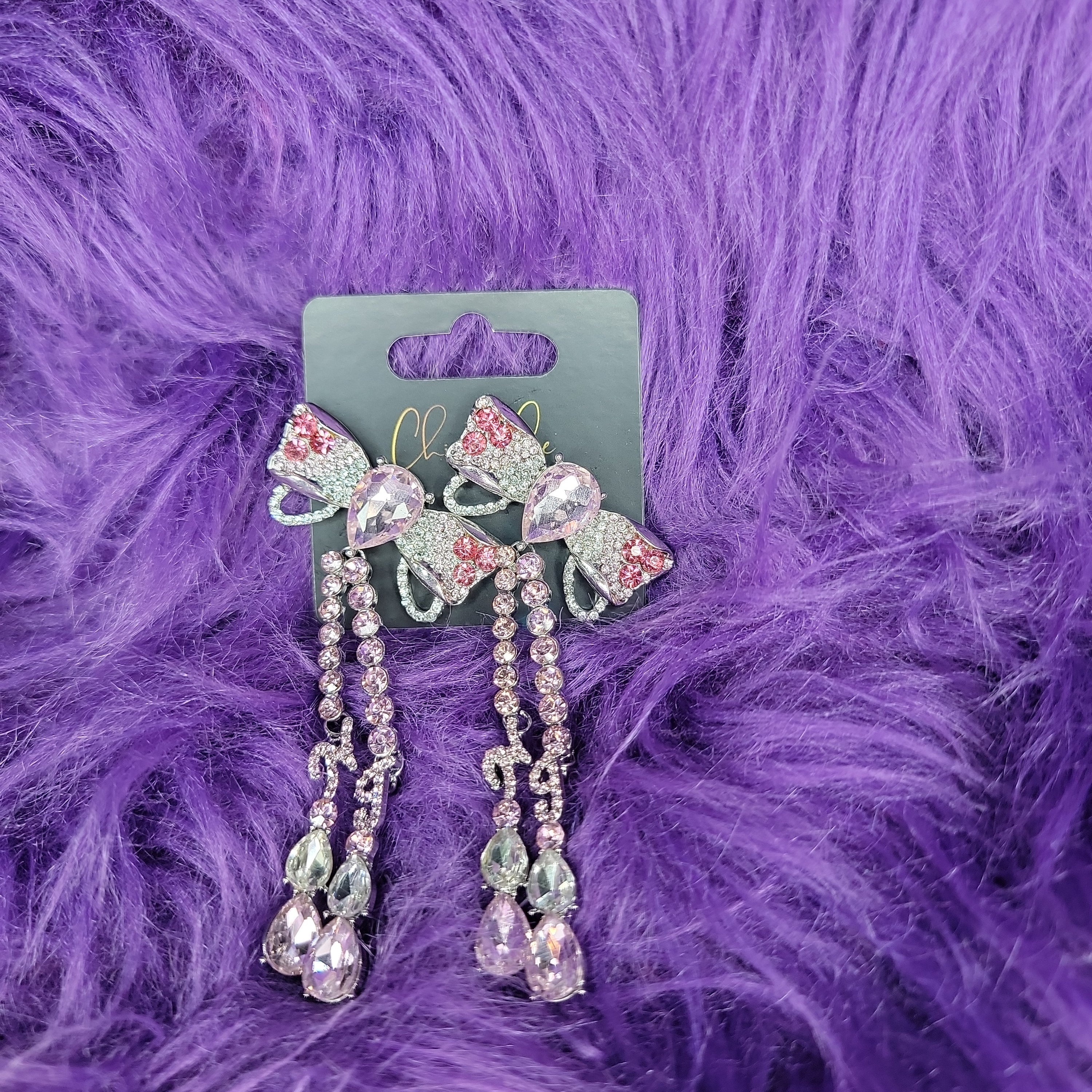 Crystal Bow Earrings 7050